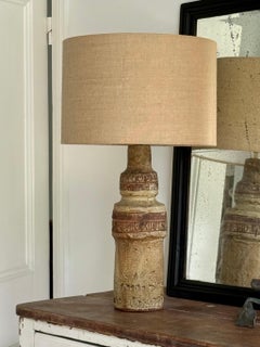 Bernard Rooke Ceramic Table Lamp, Hand-Crafted, Natural Tones, 1960s