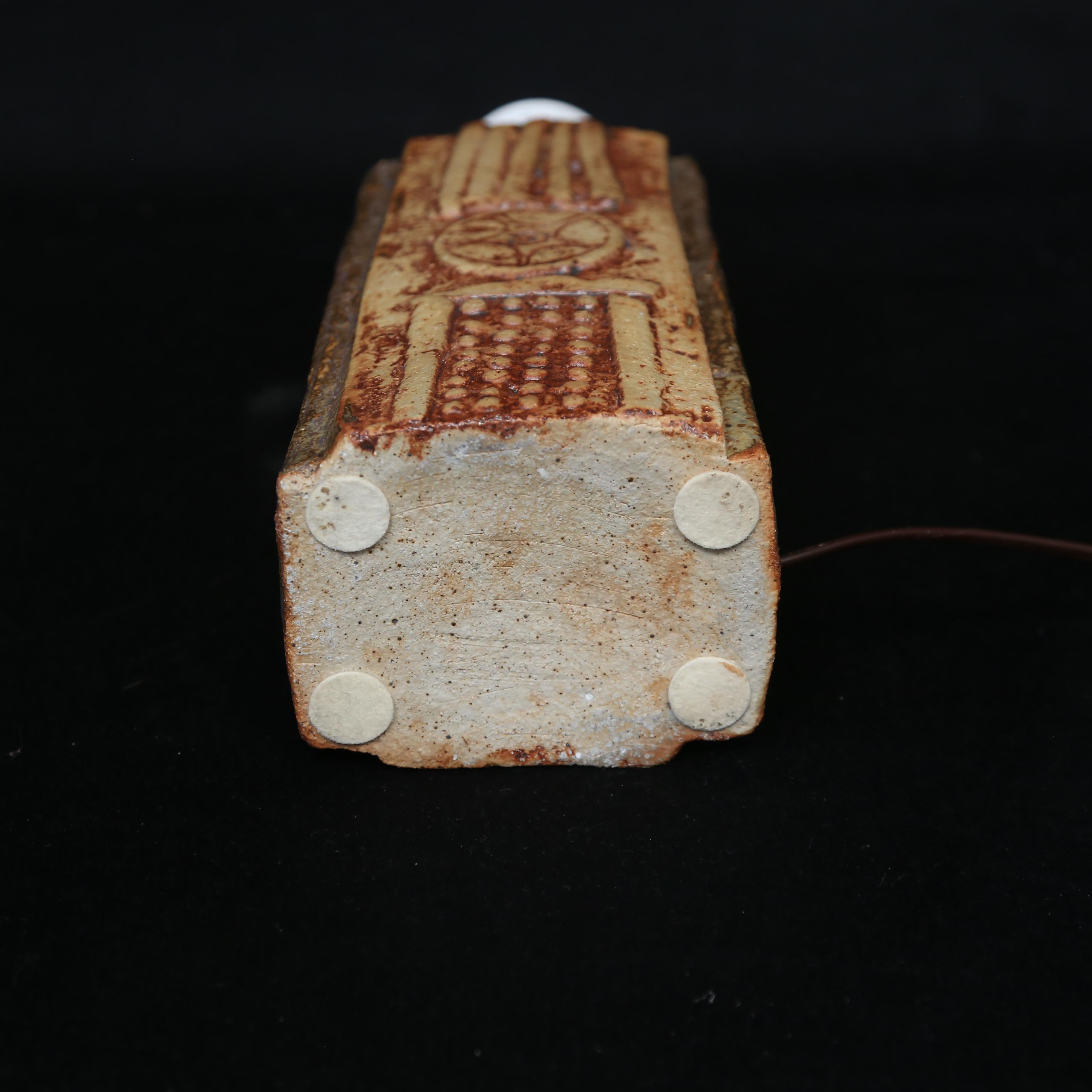 English Bernard Rooke ceramic table Lamps a pair Signed England 1960 For Sale