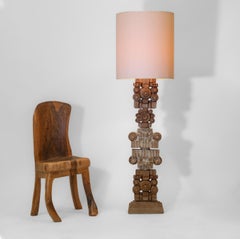 Bernard Rooke Large Totem Brutalist Sculptural Studio Floor Lamp England C1970