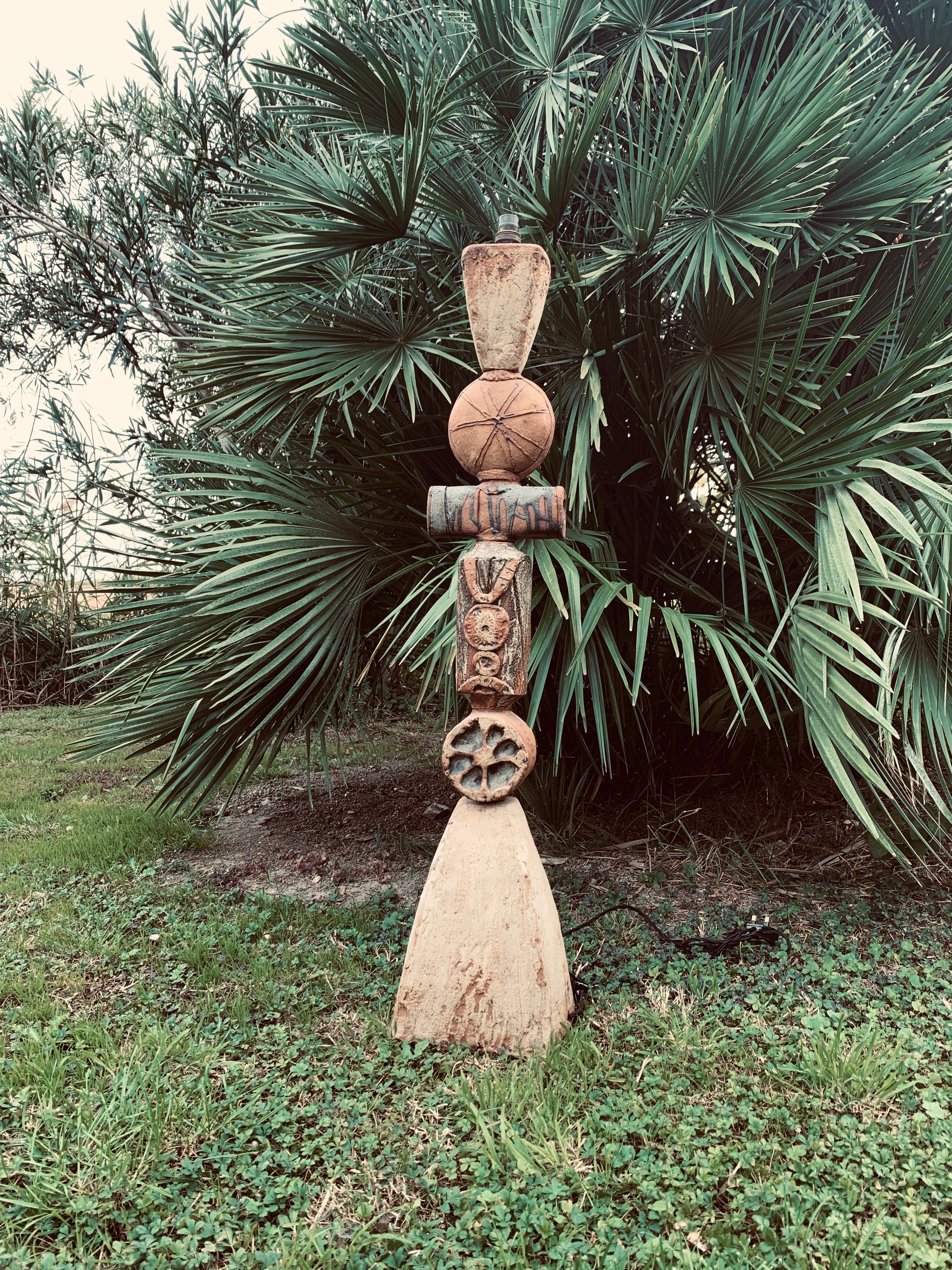 Brutalist Bernard Rooke, Large Totem Floor lamp For Sale