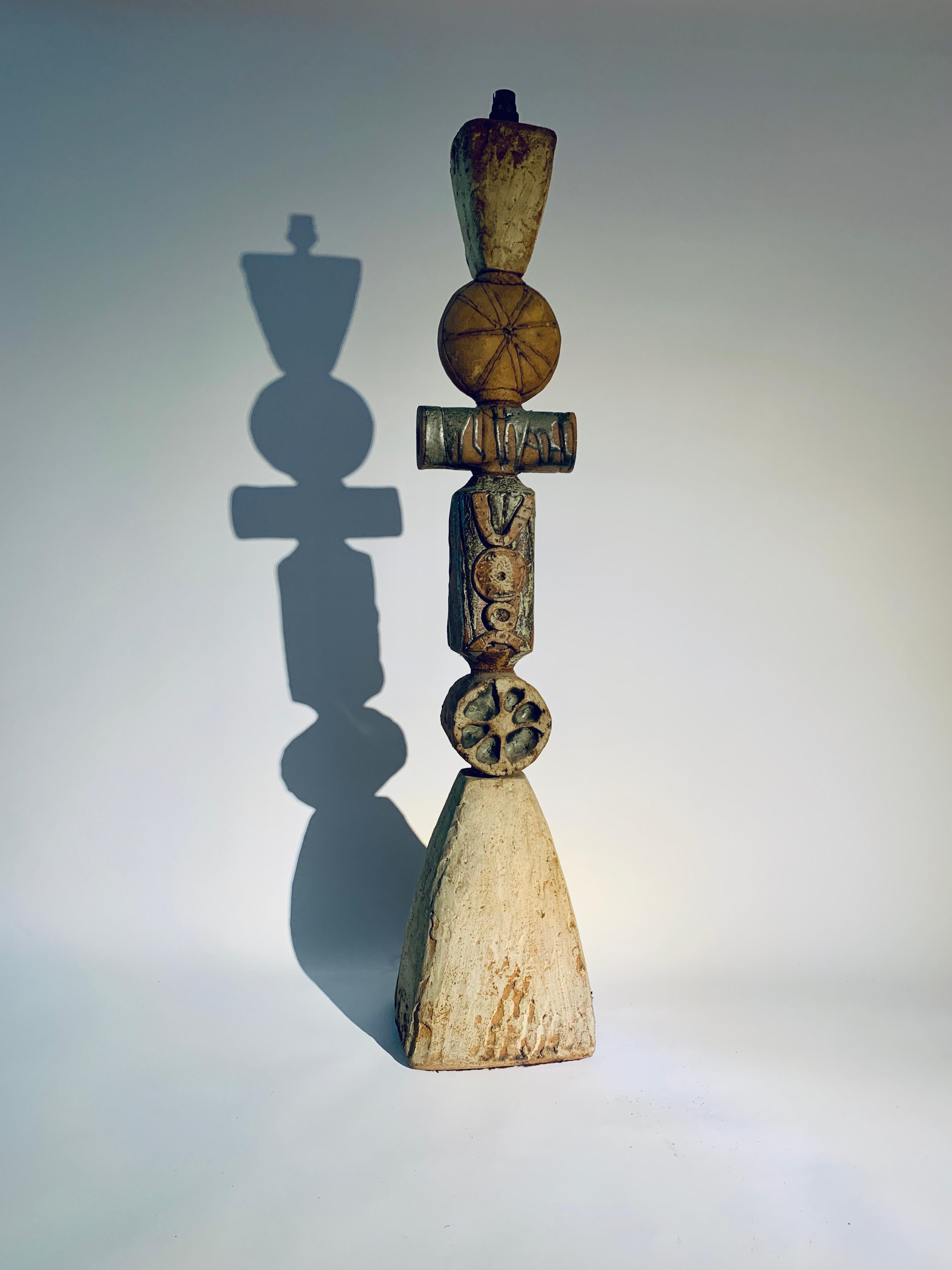 Hand-Crafted Bernard Rooke, Large Totem Floor lamp For Sale