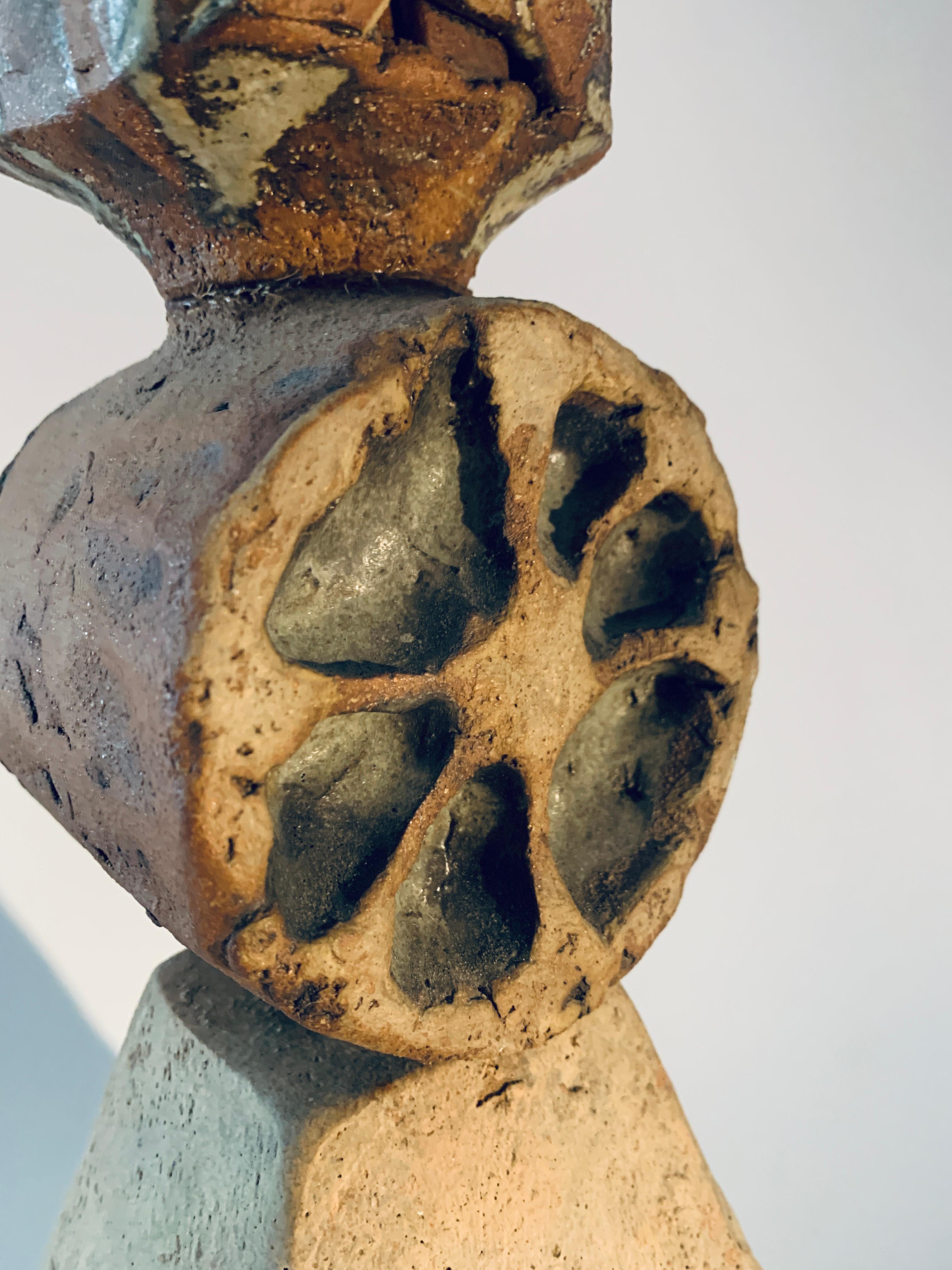 Sandstone Bernard Rooke, Large Totem Floor lamp For Sale