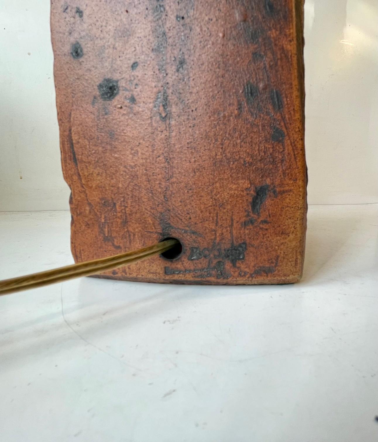 Bernard. Rooke Sculptural Totem Table Lamp in Studio Stoneware, 1970s In Good Condition In Esbjerg, DK