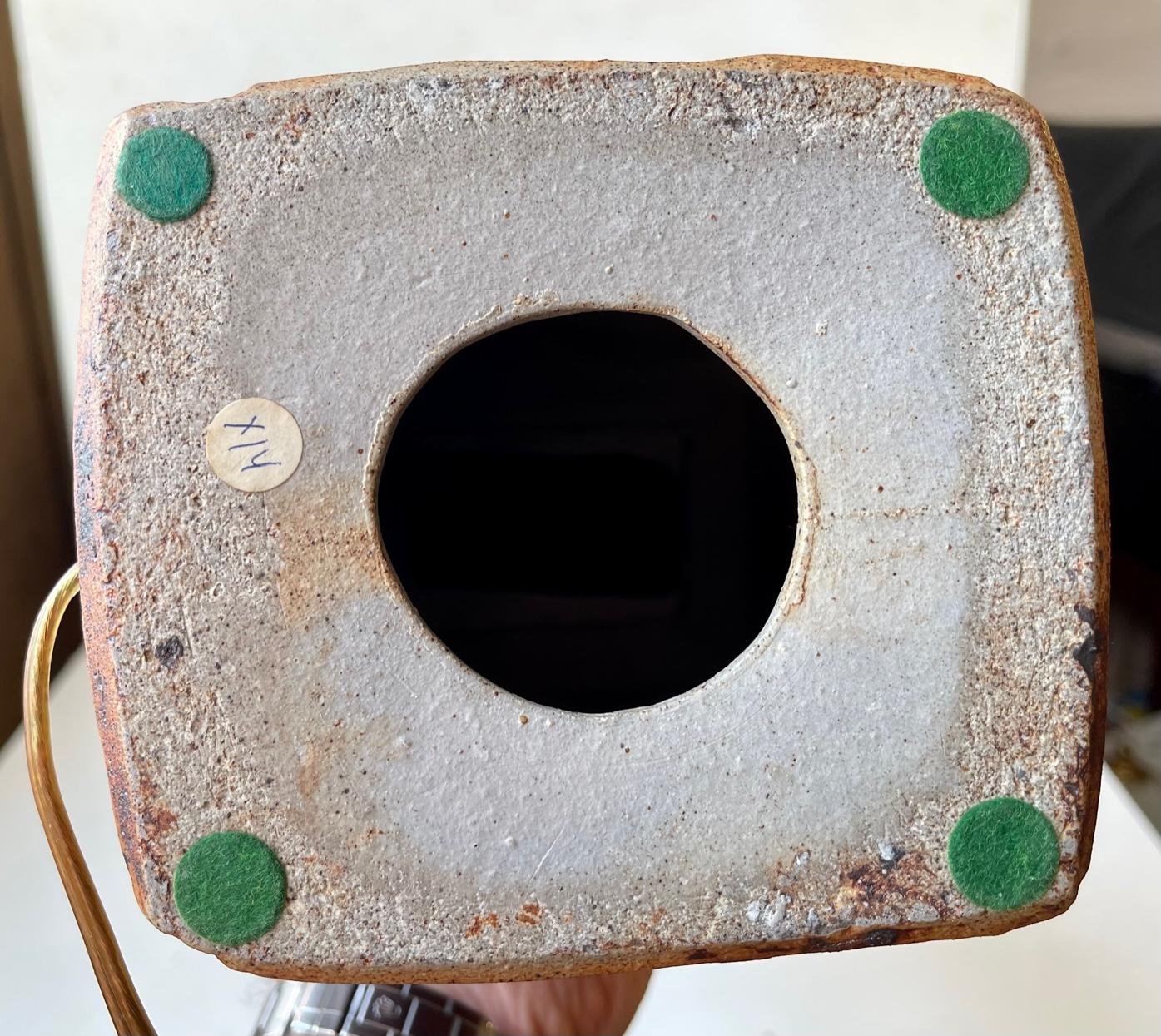 Mid-20th Century Bernard. Rooke Sculptural Totem Table Lamp in Studio Stoneware, 1970s