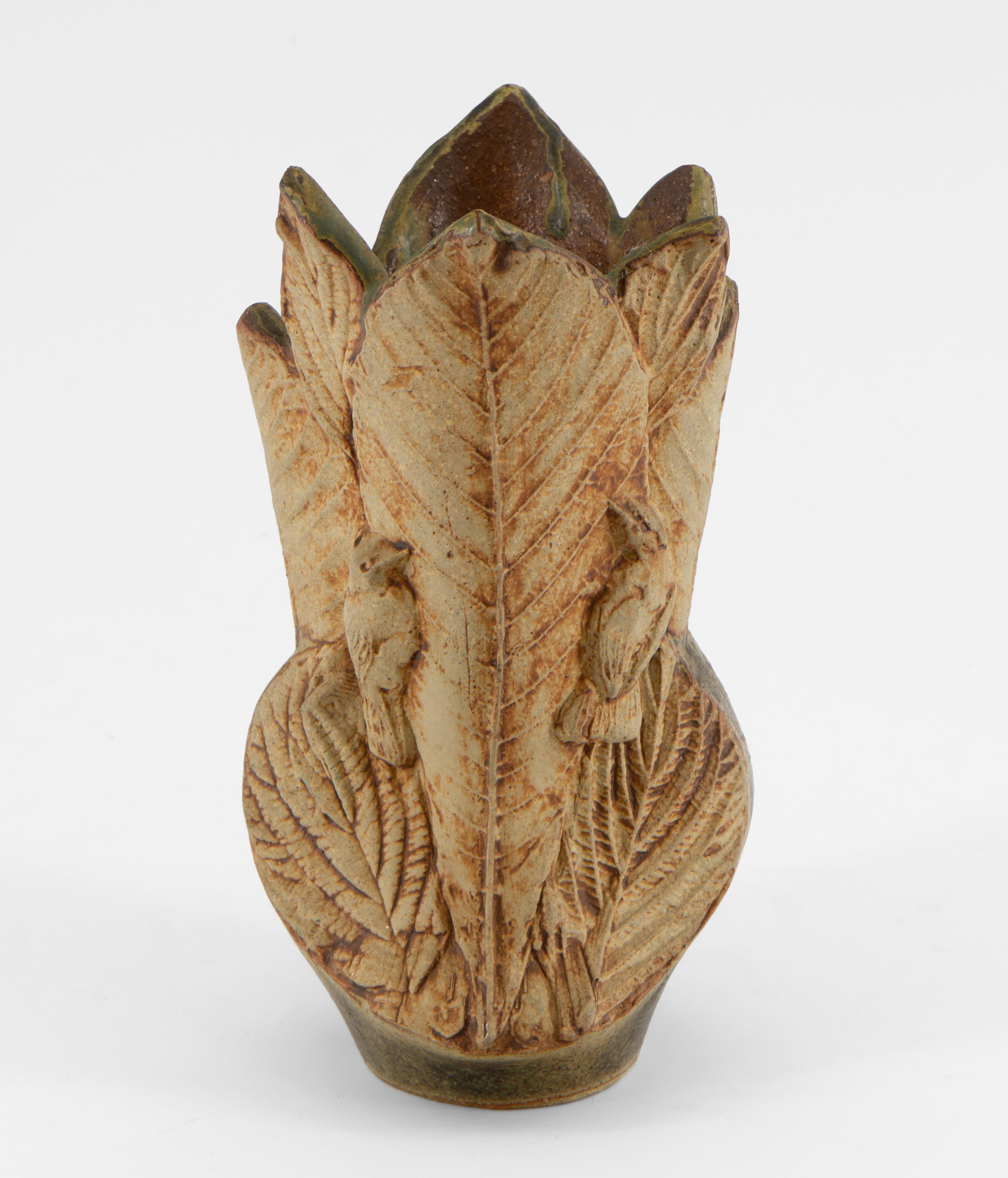 Mid-Century Modern Bernard Rooke Small Studio Pottery Nature Vase  For Sale