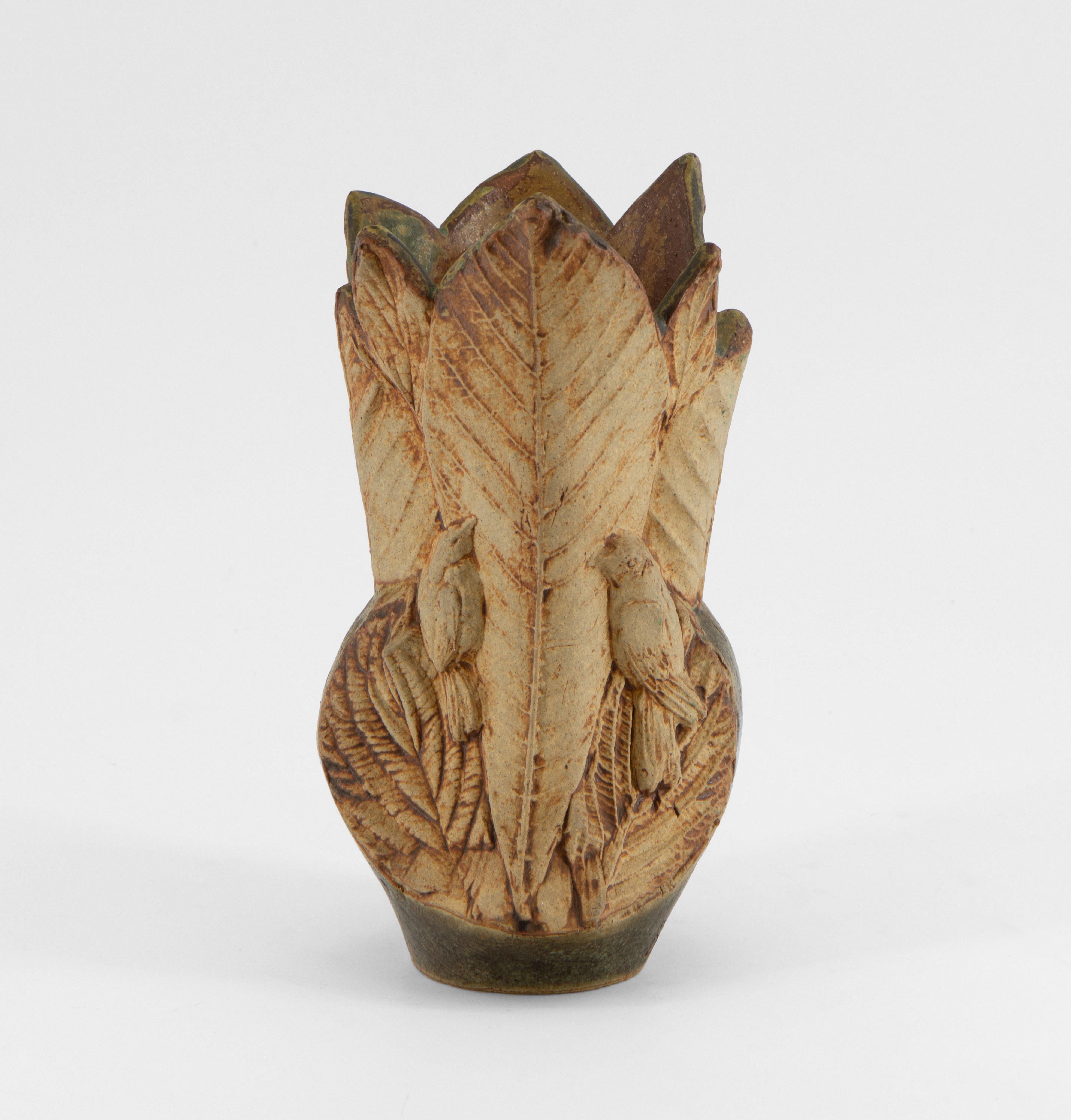 English Bernard Rooke Small Studio Pottery Nature Vase  For Sale