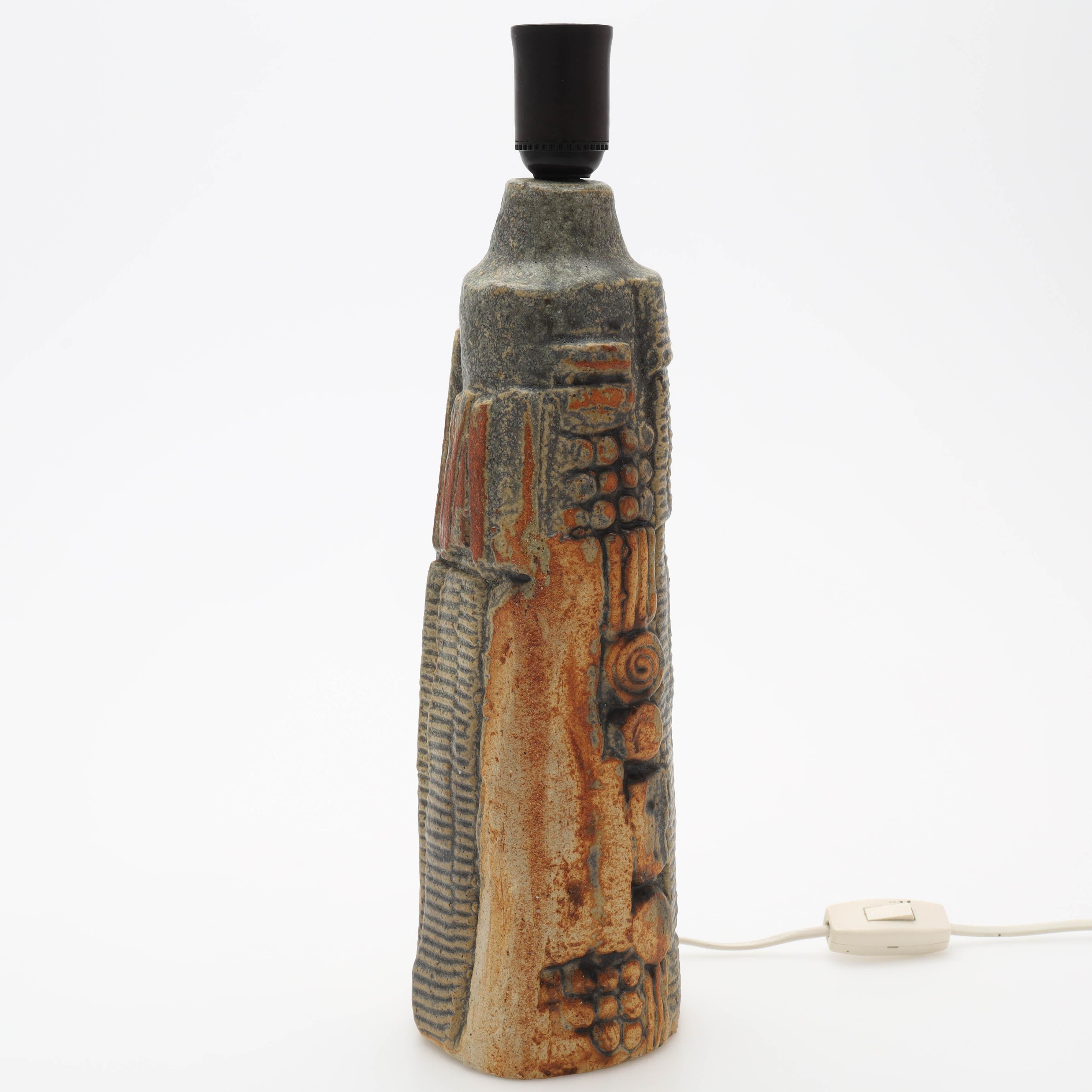 Bernard Rooke stoneware table lamp England 1960 Signed For Sale 1