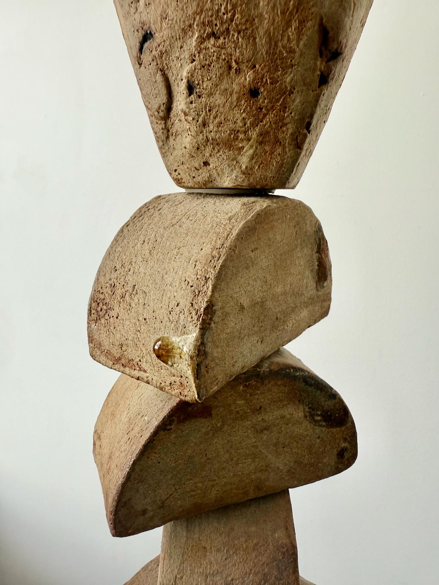 Bernard Rooke Studio Keramische TOTEM Stehlampe mit blauen Rondellen, England im Angebot 5