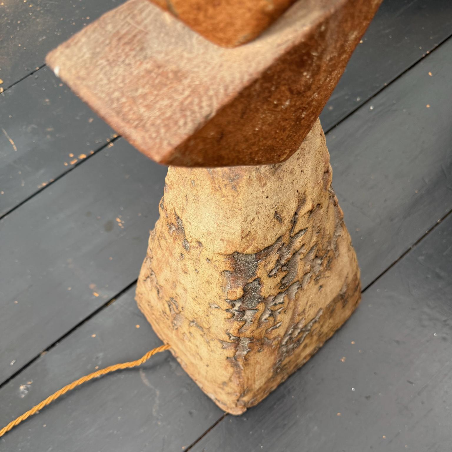 Bernard Rooke Studio Keramische TOTEM Stehlampe mit blauen Rondellen, England im Angebot 7