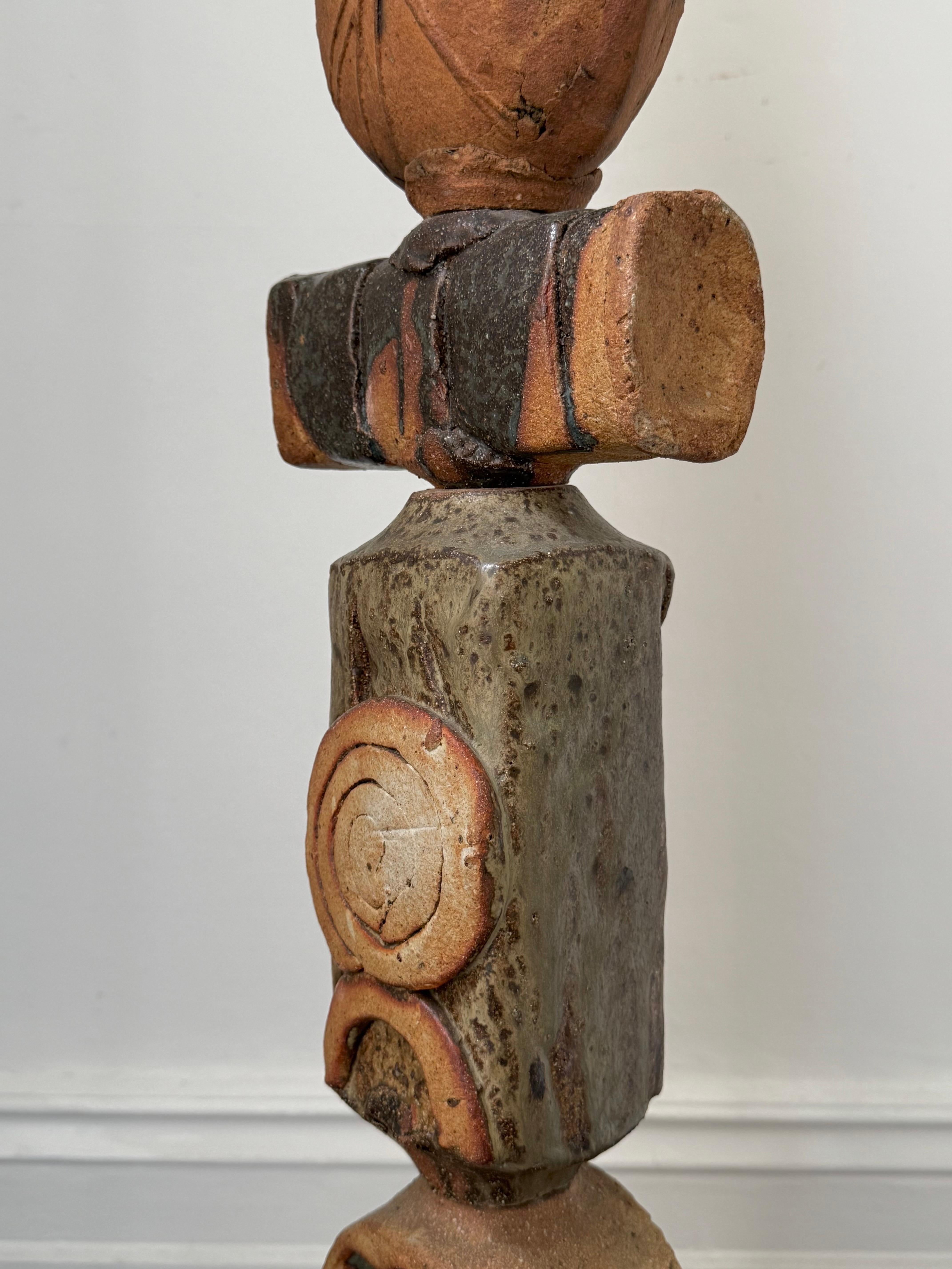Bernard Rooke Studio Ceramic Totem Lamp, England For Sale 3