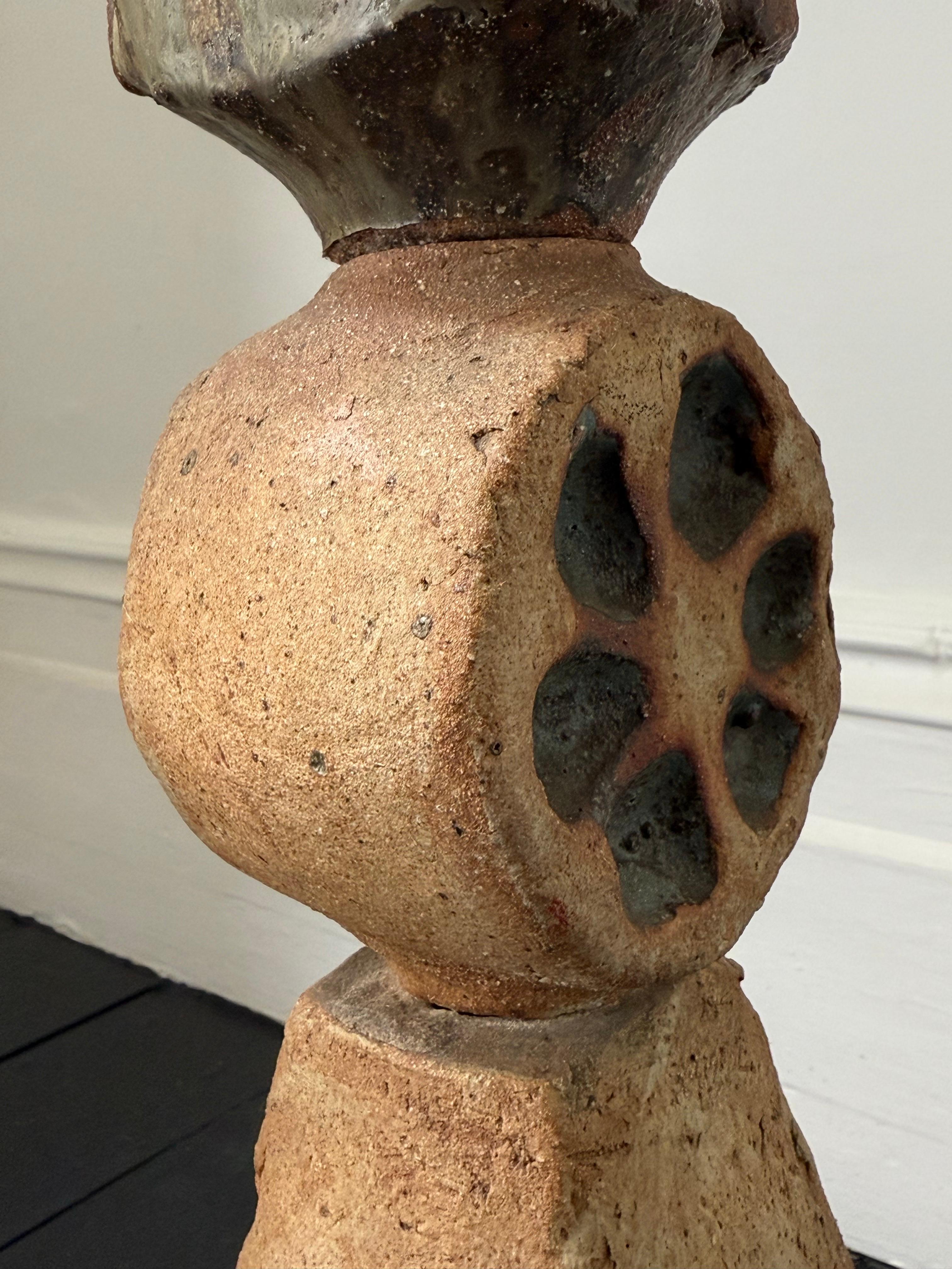 Bernard Rooke Studio Ceramic Totem Lamp, England For Sale 5
