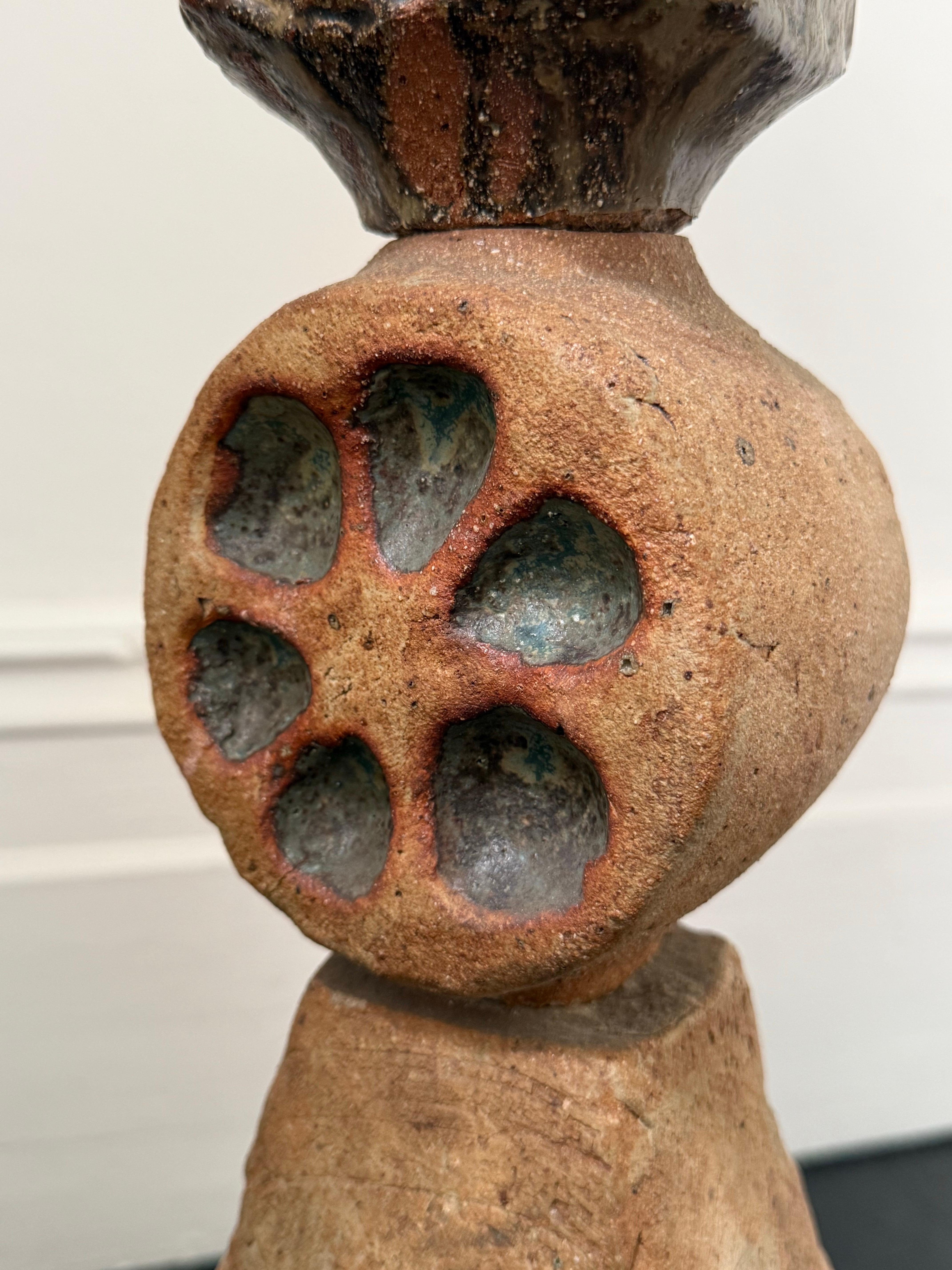 Bernard Rooke Studio Ceramic Totem Lamp, England For Sale 6