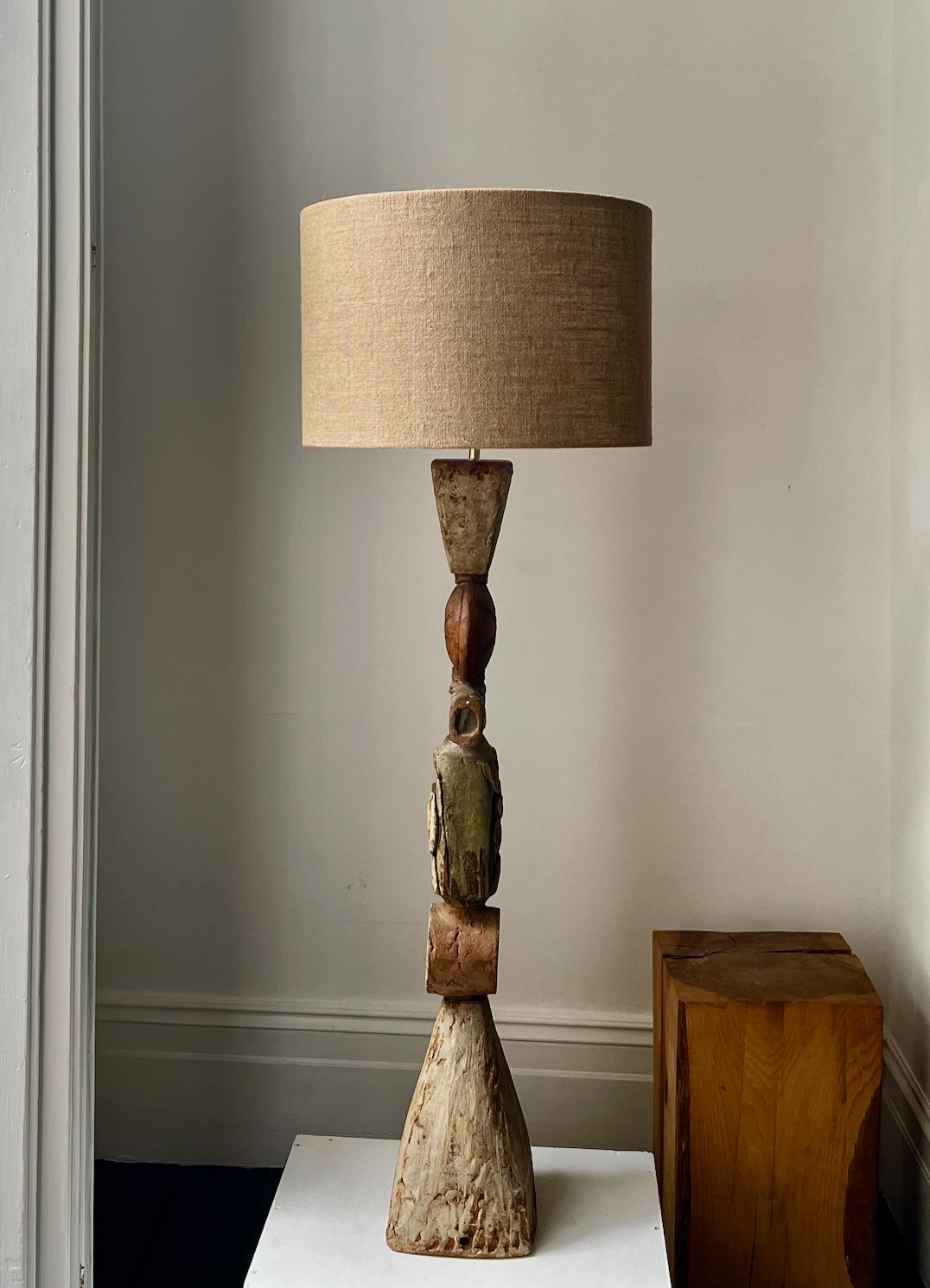 Mid-Century Modern Bernard Rooke Studio Ceramic Totem Lamp, England