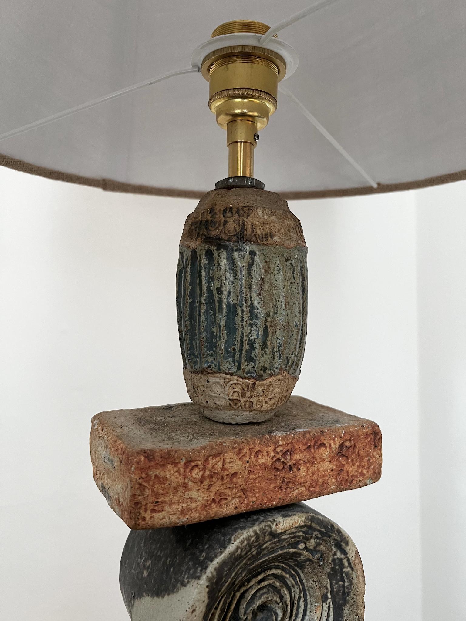 Mid-Century Modern Bernard Rooke Studio Ceramic TOTEM Lamp, England For Sale