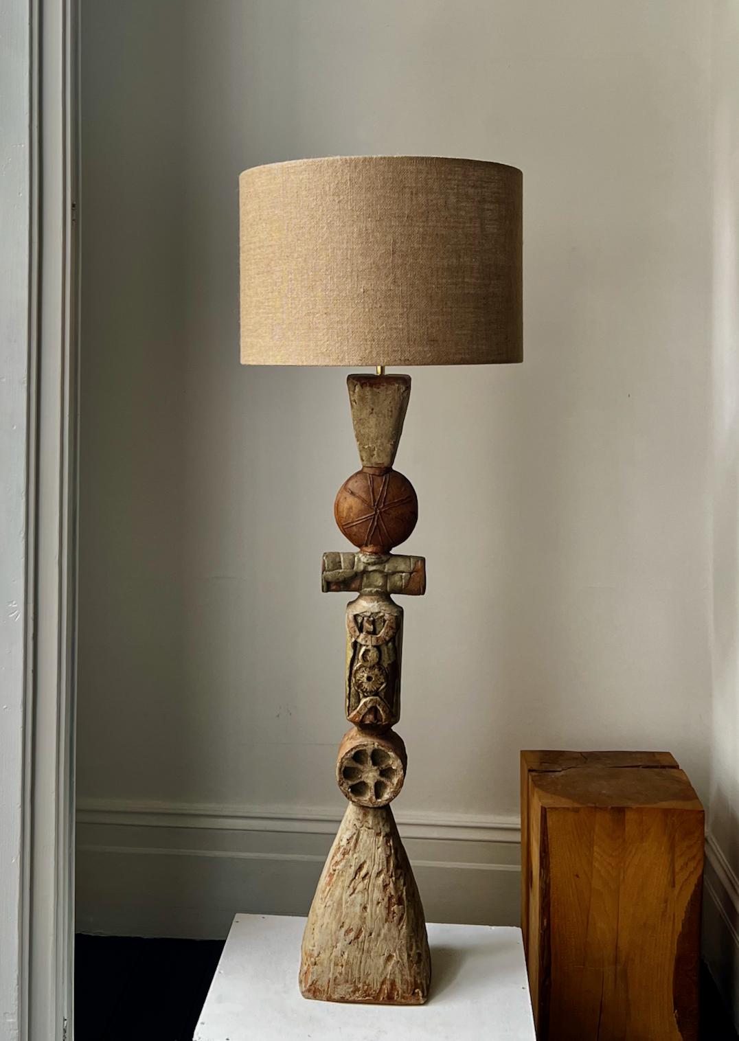 English Bernard Rooke Studio Ceramic Totem Lamp, England