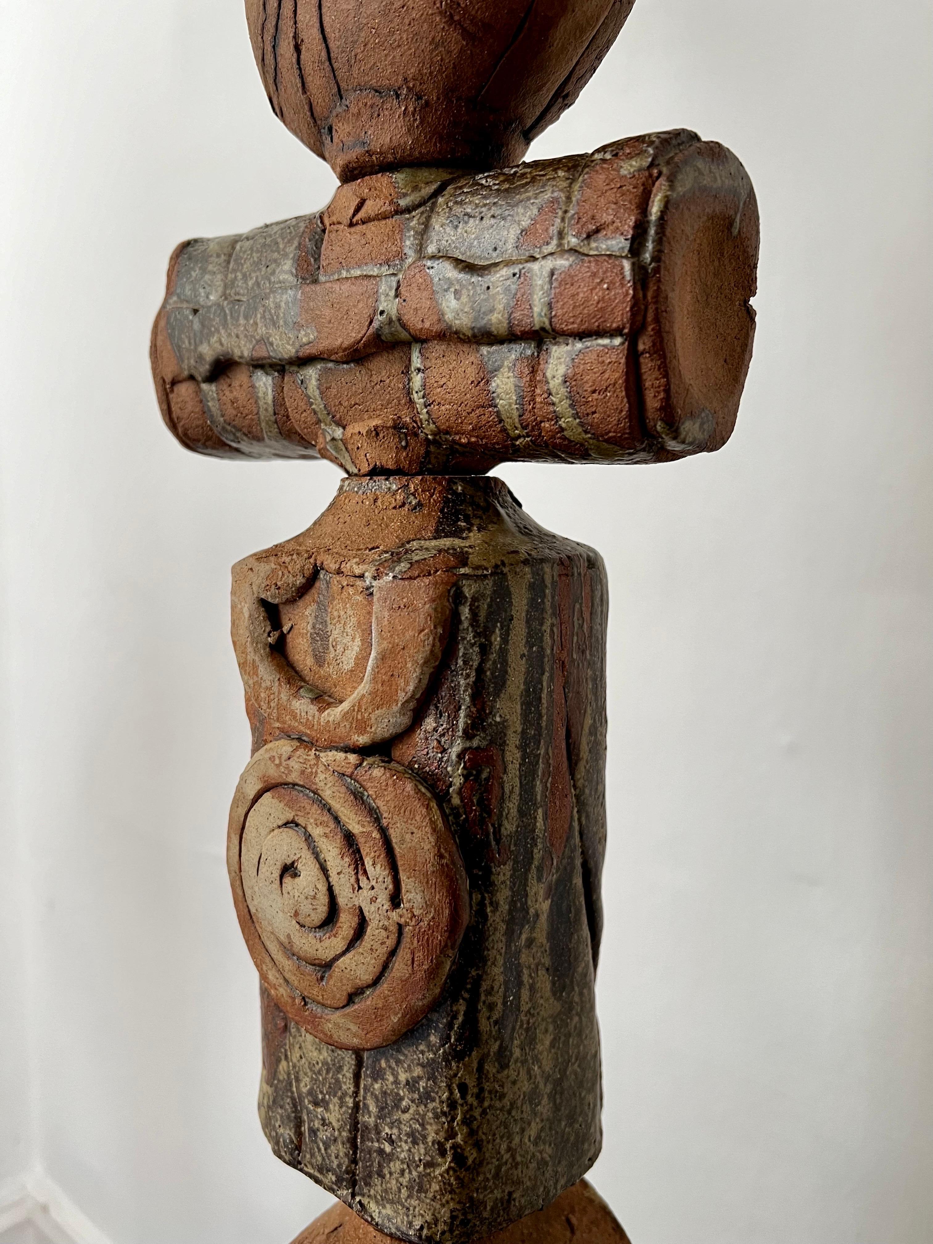 English Bernard Rooke Studio Ceramic Totem Lamp, England [I] For Sale