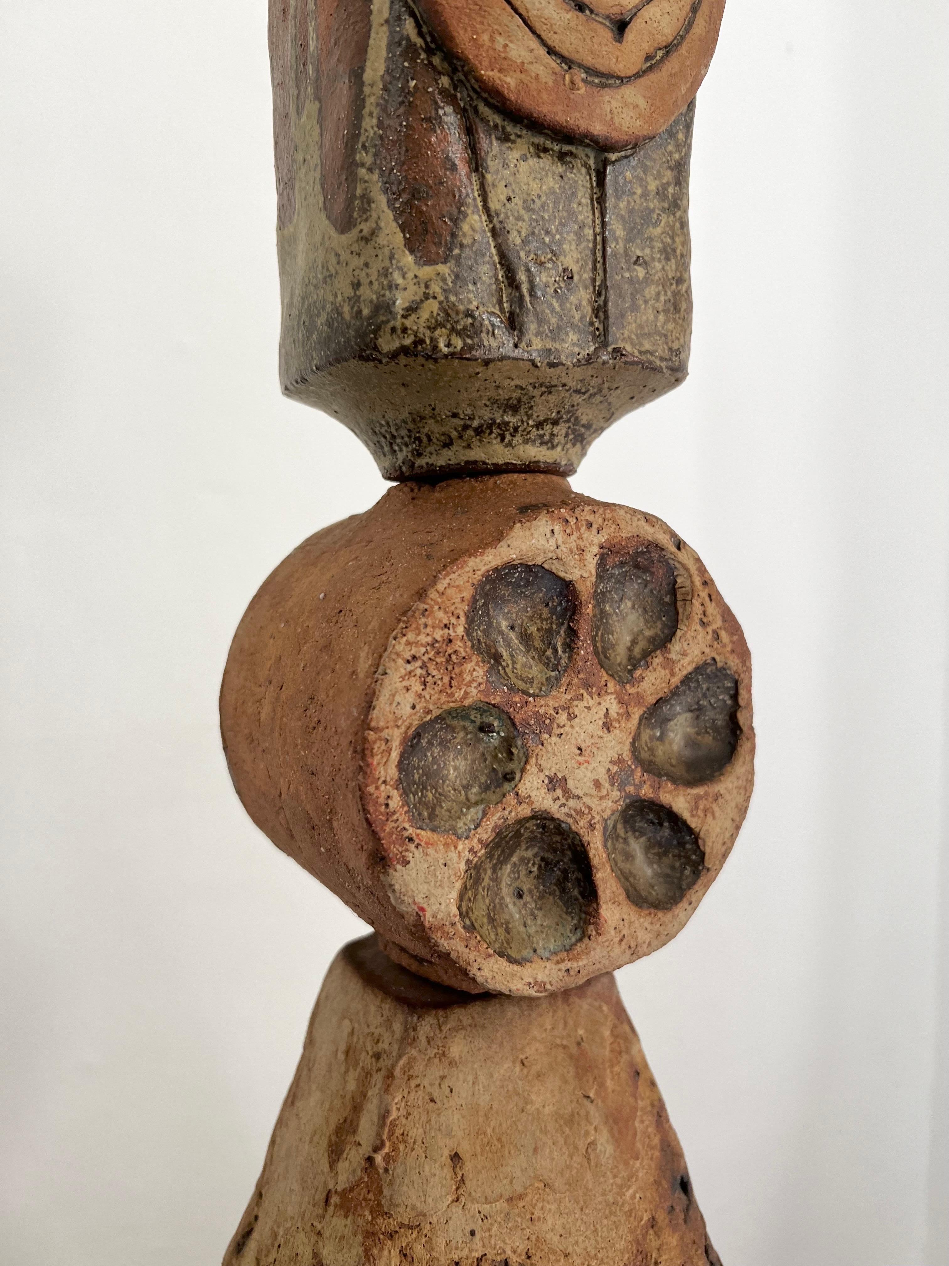 20th Century Bernard Rooke Studio Ceramic Totem Lamp, England [I] For Sale