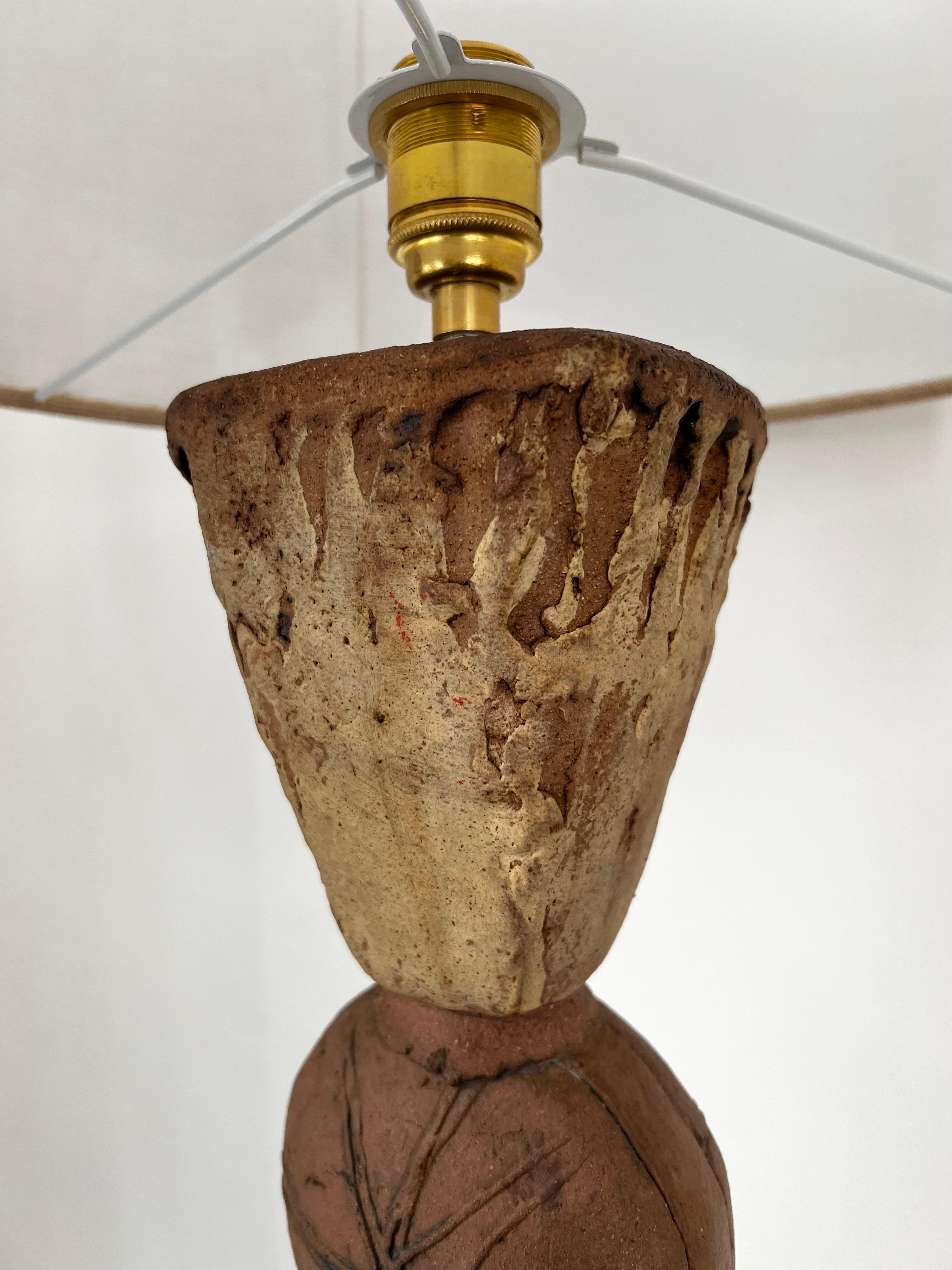Metal Bernard Rooke Studio Ceramic Totem Lamp, England [I] For Sale