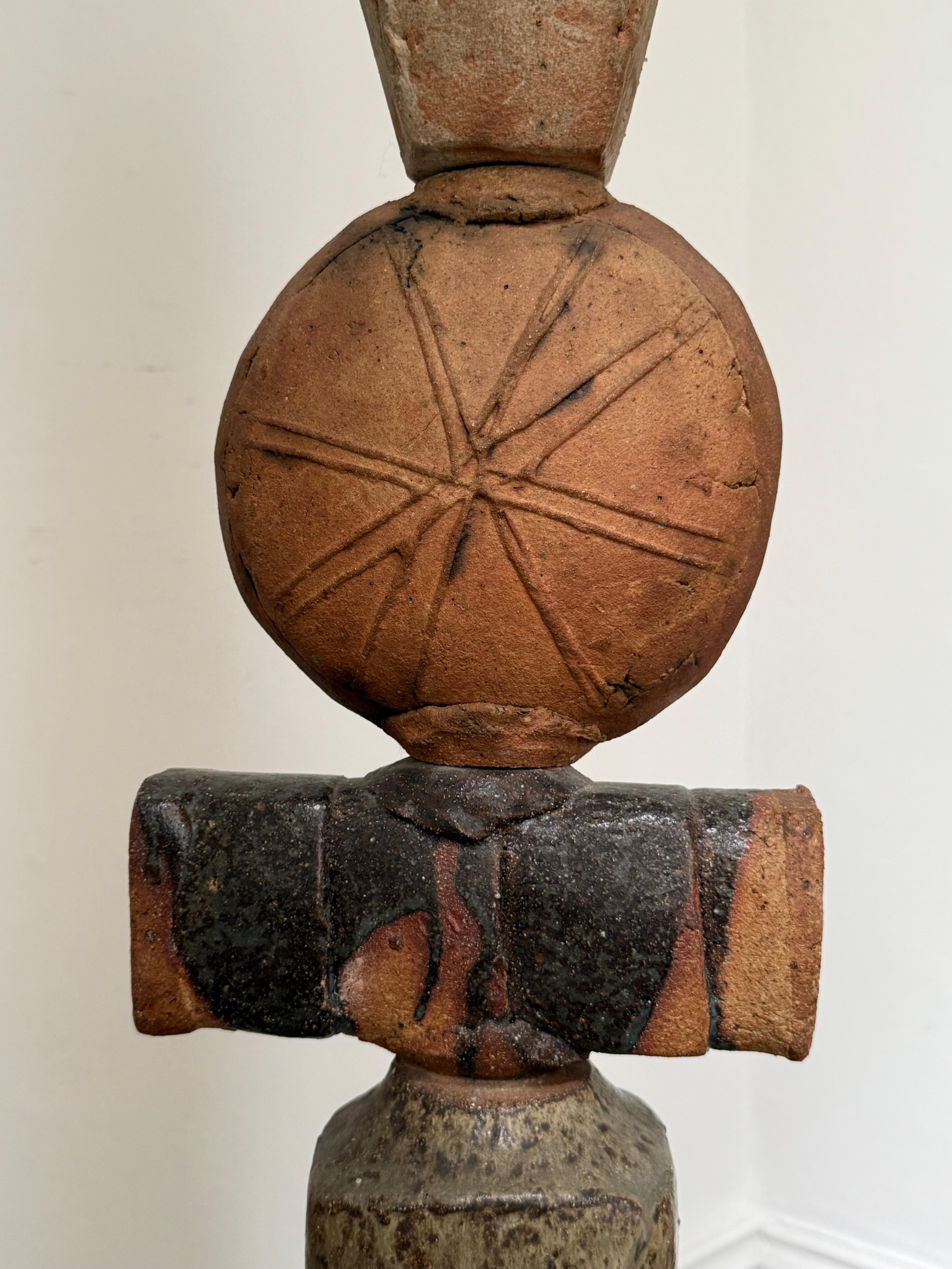 Bernard Rooke Studio Ceramic Totem Lamp, England For Sale 1