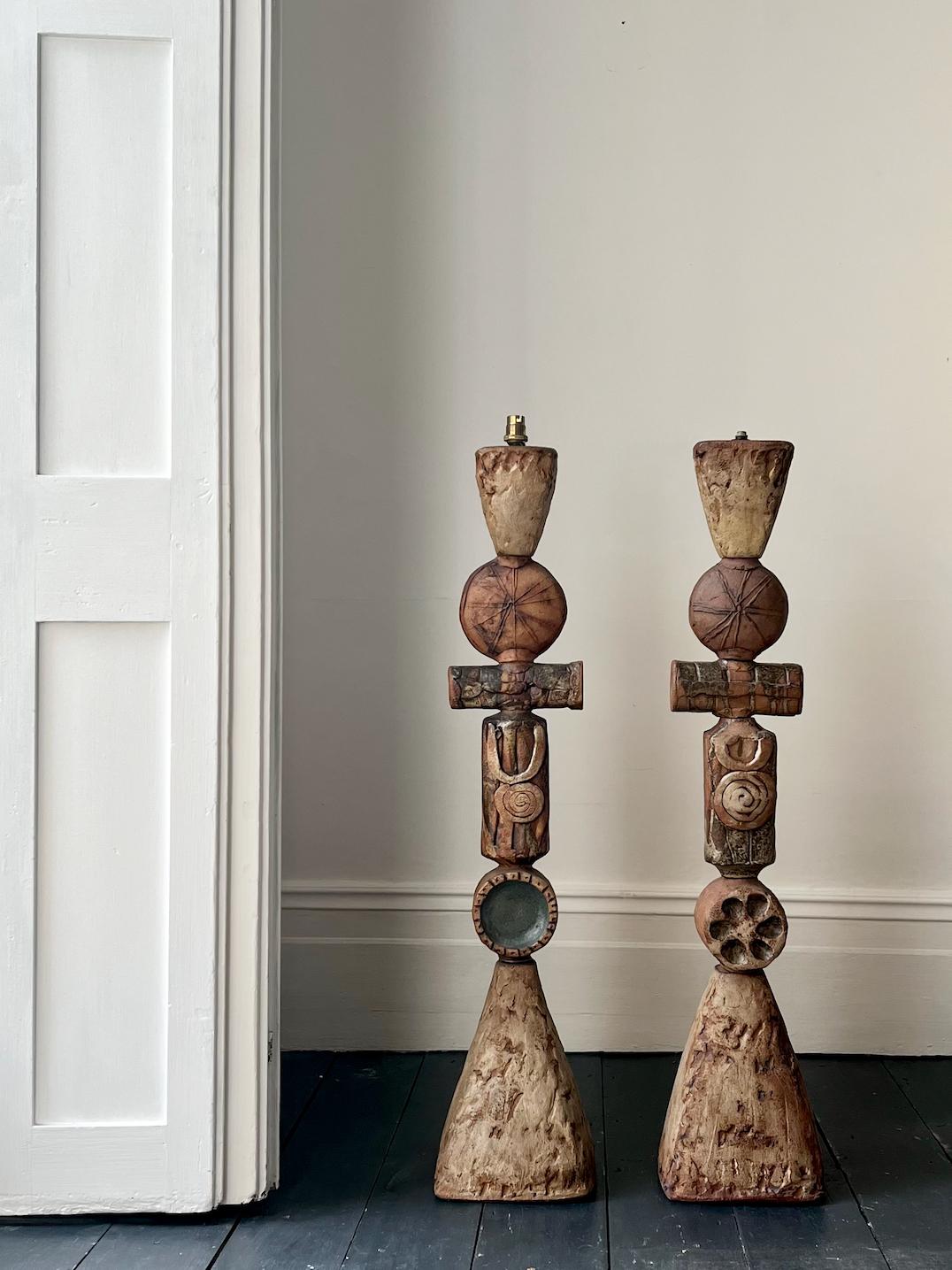 Bernard Rooke Studio Keramik-Totem-Lampe, England [II] im Angebot 7