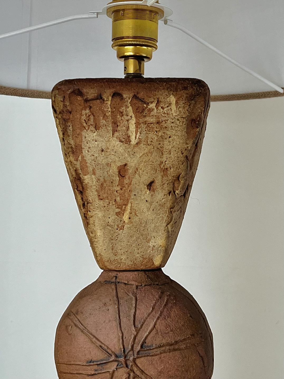 Mid-Century Modern Bernard Rooke Studio Ceramic Totem Lamp, England [II]