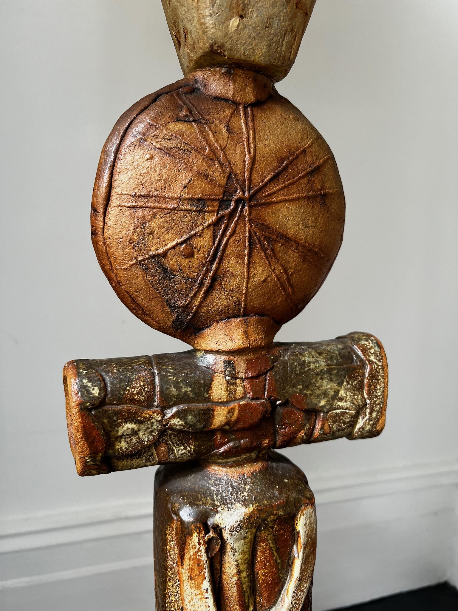 English Bernard Rooke Studio Ceramic Totem Lamp, England [II] For Sale