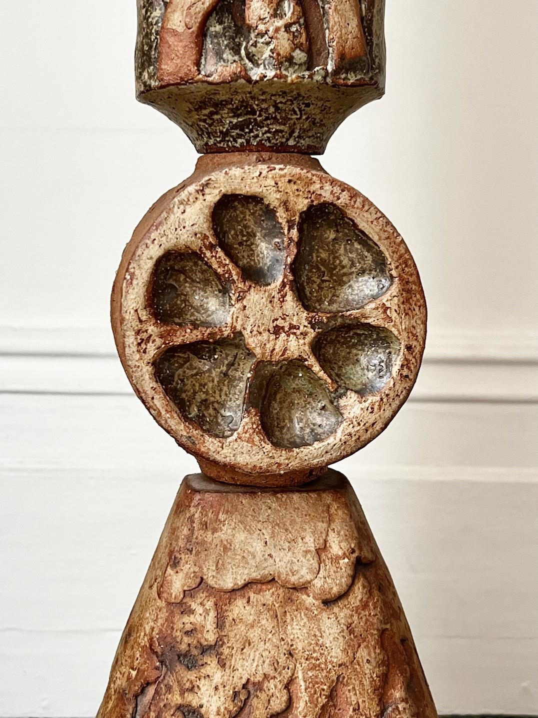 20th Century Bernard Rooke Studio Ceramic Totem Lamp, England [II]