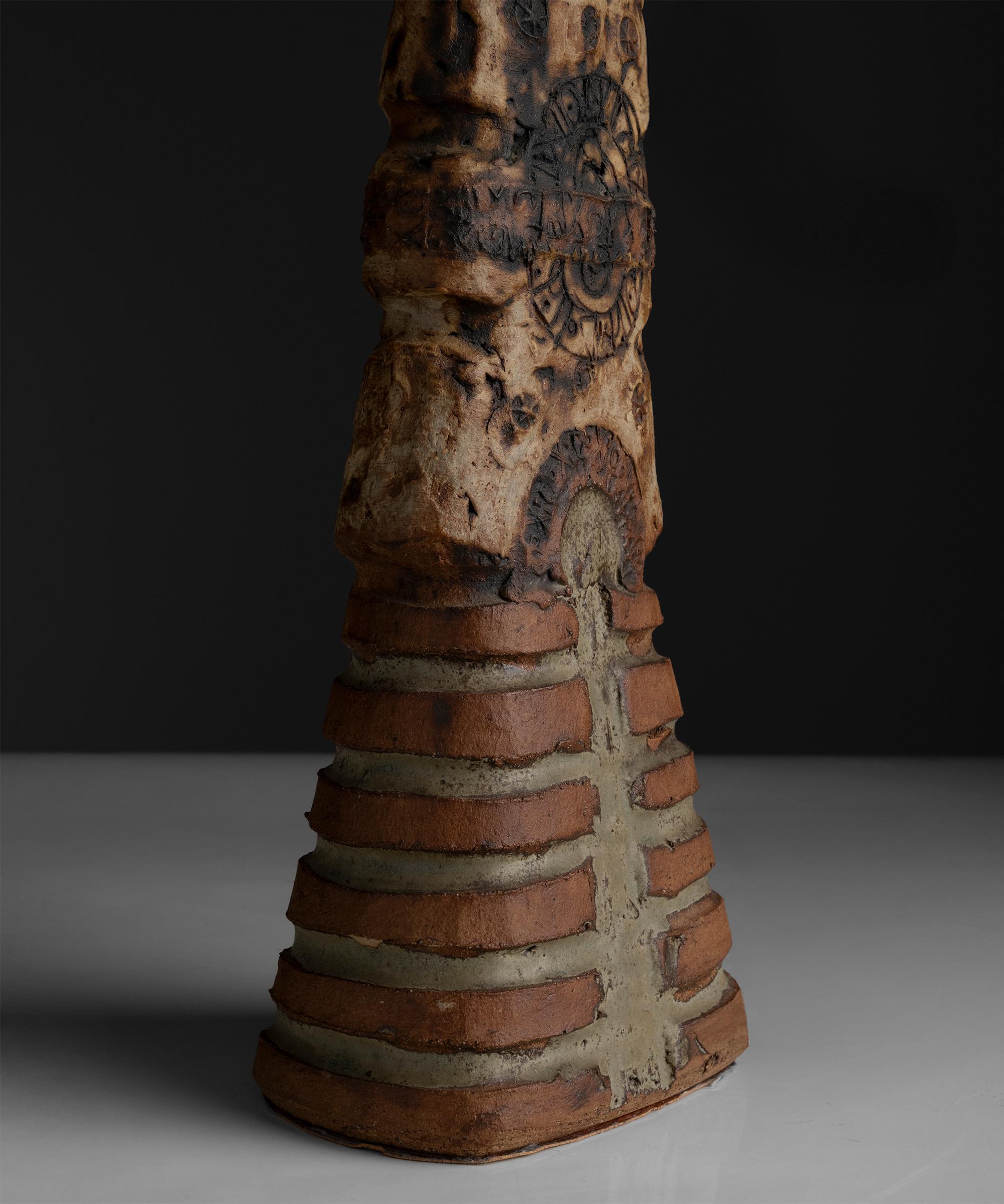 Fine XX secolo Lampada dello Studio Pottery di Bernard Rooke, Inghilterra, circa 1970 in vendita
