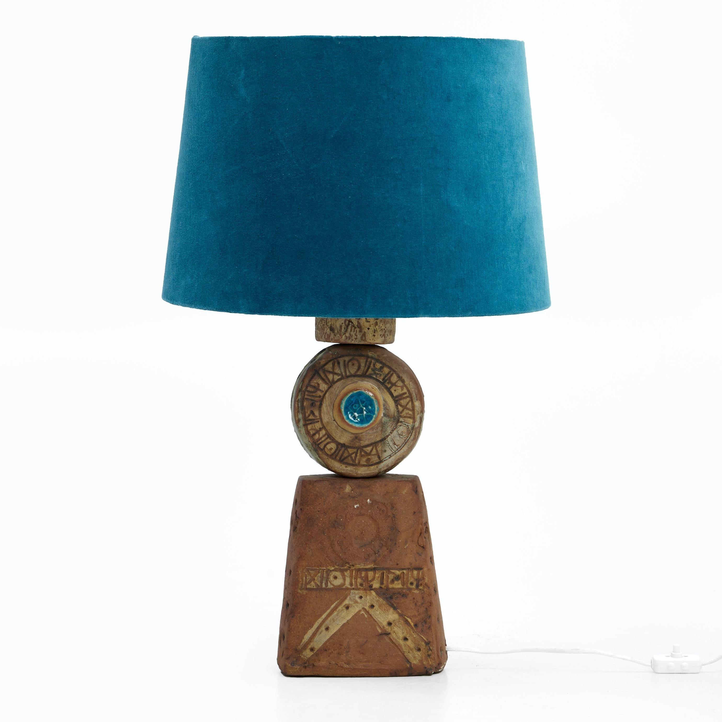 Brutalist Bernard Rooke, Totem Table Lamp. For Sale