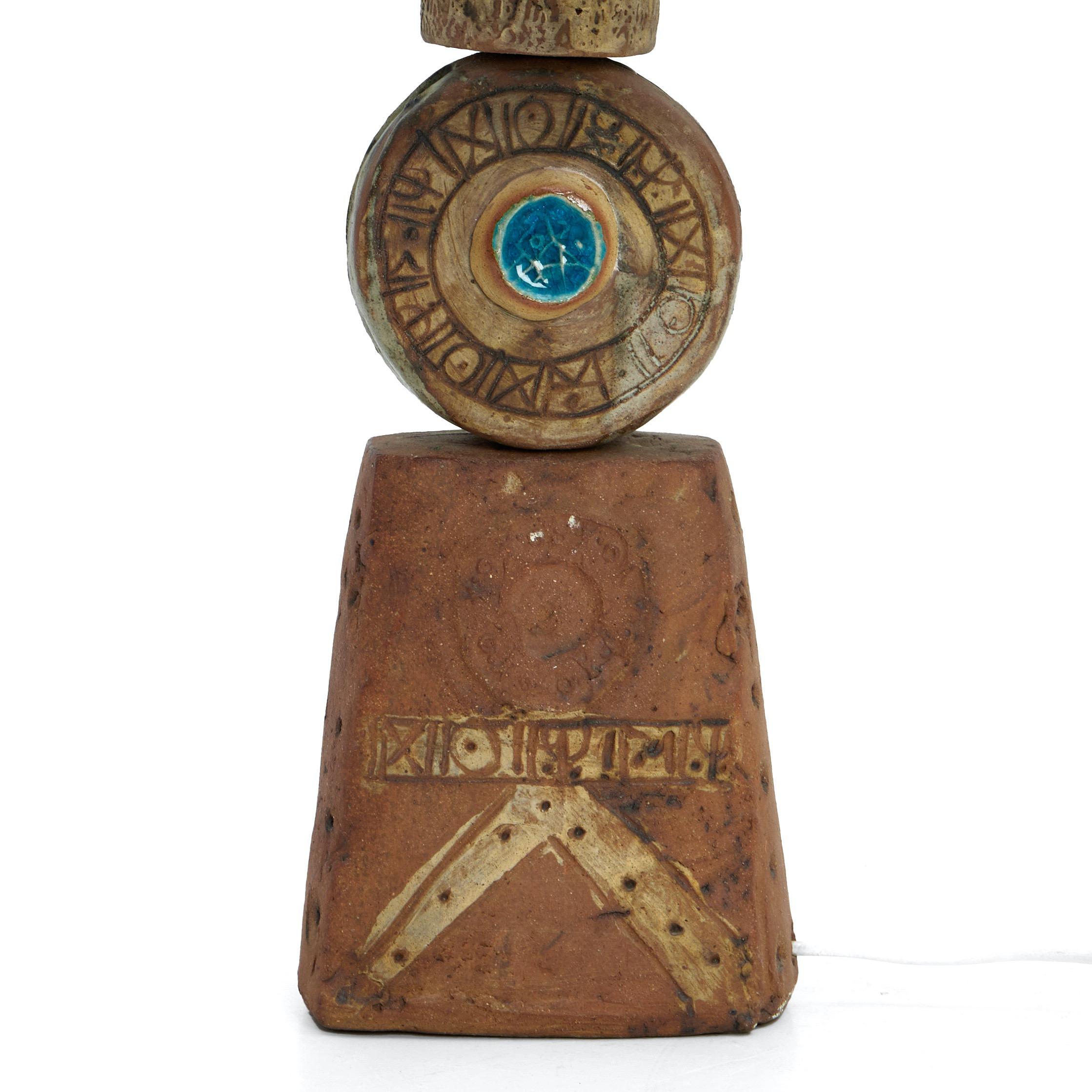 Stoneware Bernard Rooke, Totem Table Lamp. For Sale