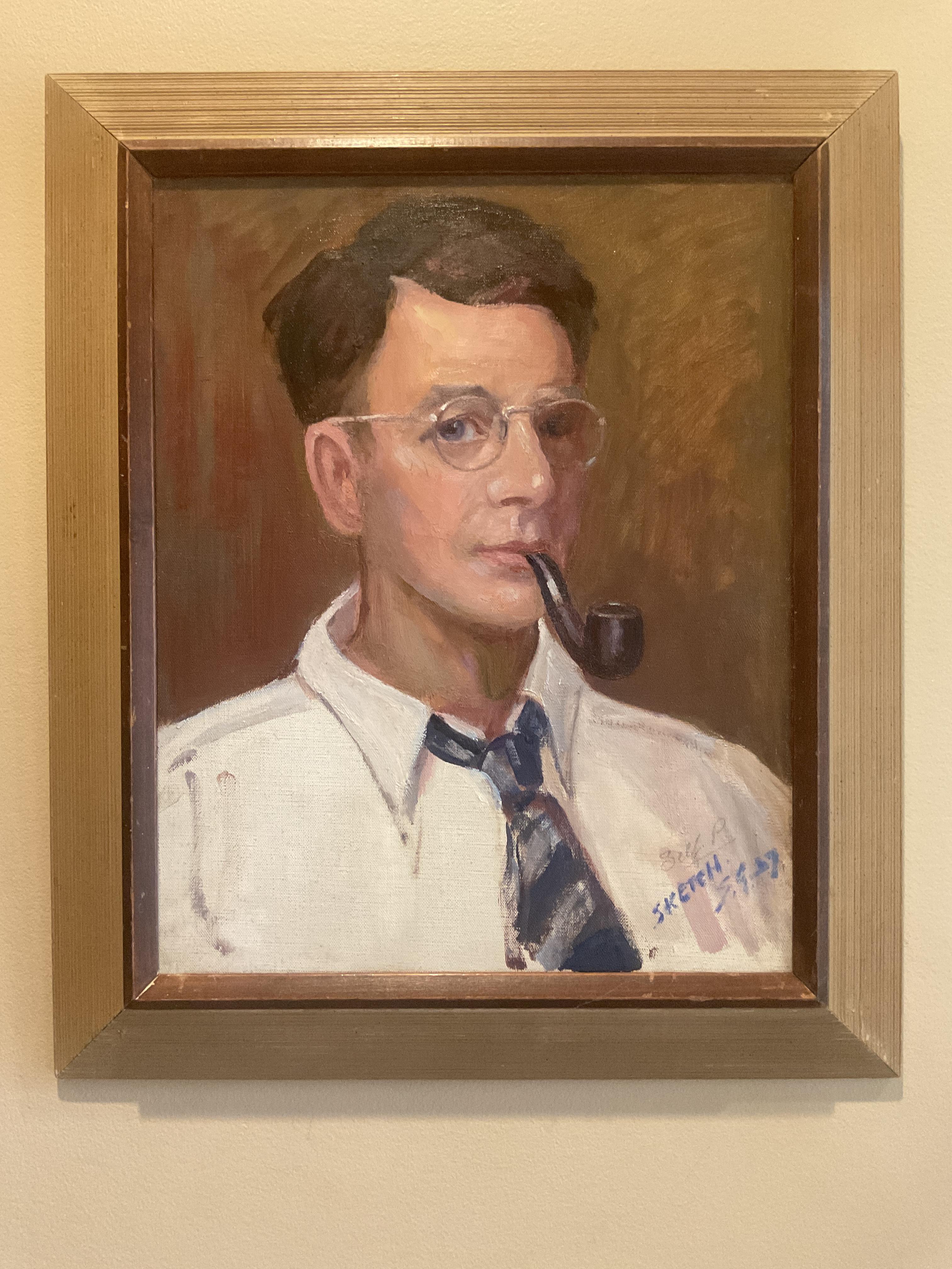 Bernard Safford Good Portrait Painting – Amerikanische Schule Self-Portrait, Kreis von N C Wyeth, Bernard Safford Gut 1937