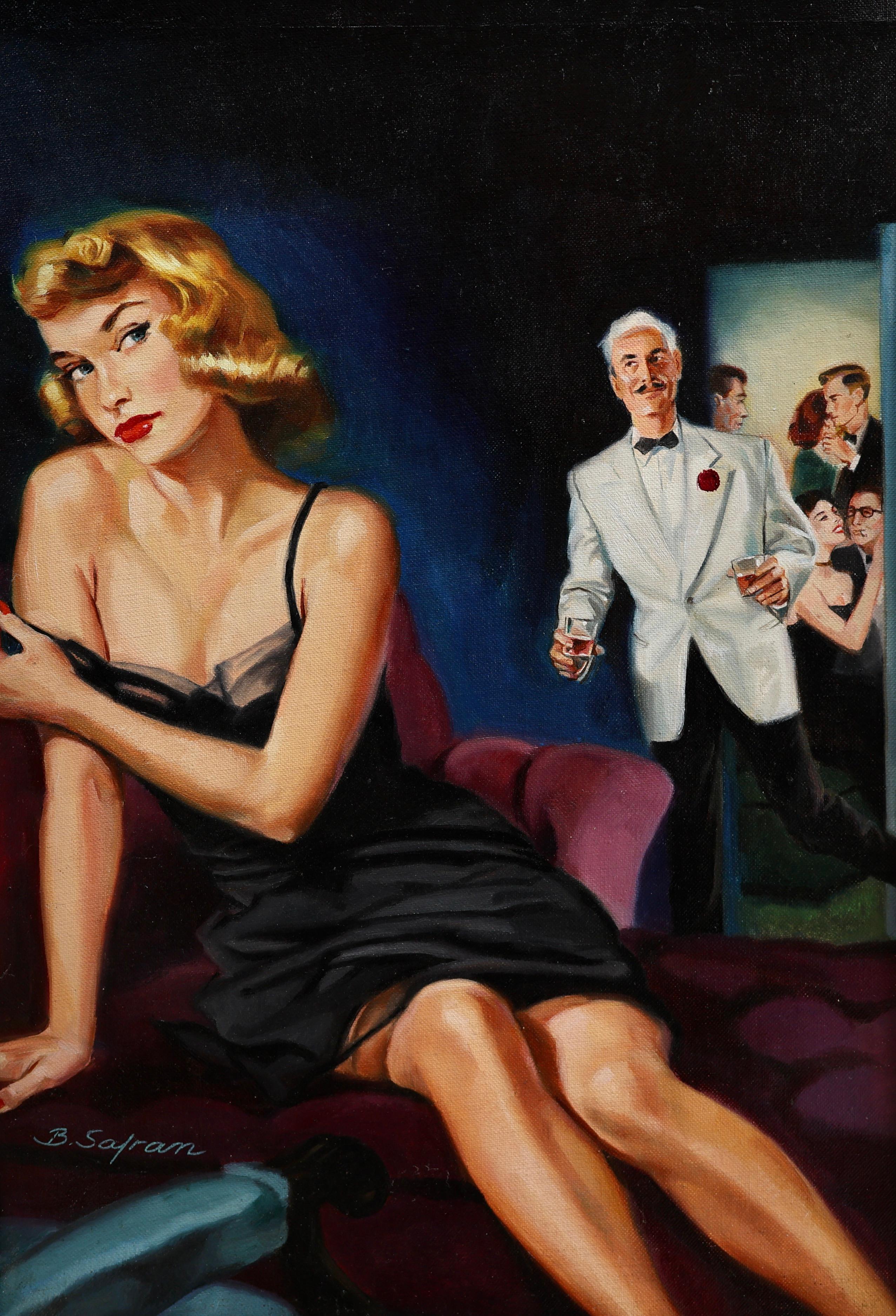 Partymädchen zum Preis von hoher Qualität – Painting von Bernard Safran