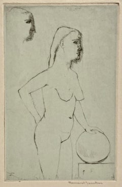 Antique Bernard Sanders, (Nude Woman with Orb)