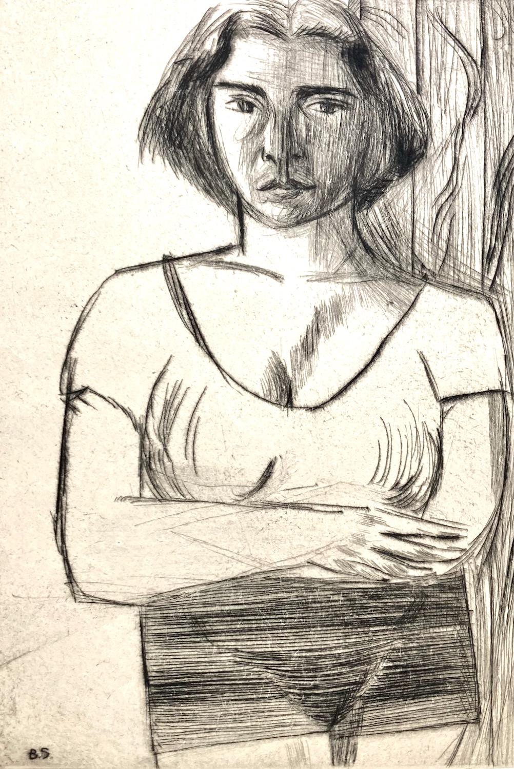 Bernard Sanders, Giovane ragazza (con le braccia incrociate), 1930 circa in vendita 3