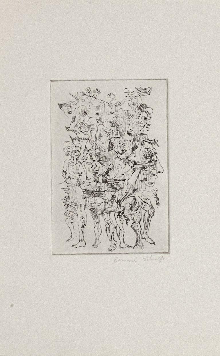 Carnival is a beautiful etching, realized in 1964 by the German painter and engraver Bernard Schultze (1915–2005)  a leading exponent of abstract painting and an enormously prolific artist.

Hand-signed on the lower right.

Good conditions.

The