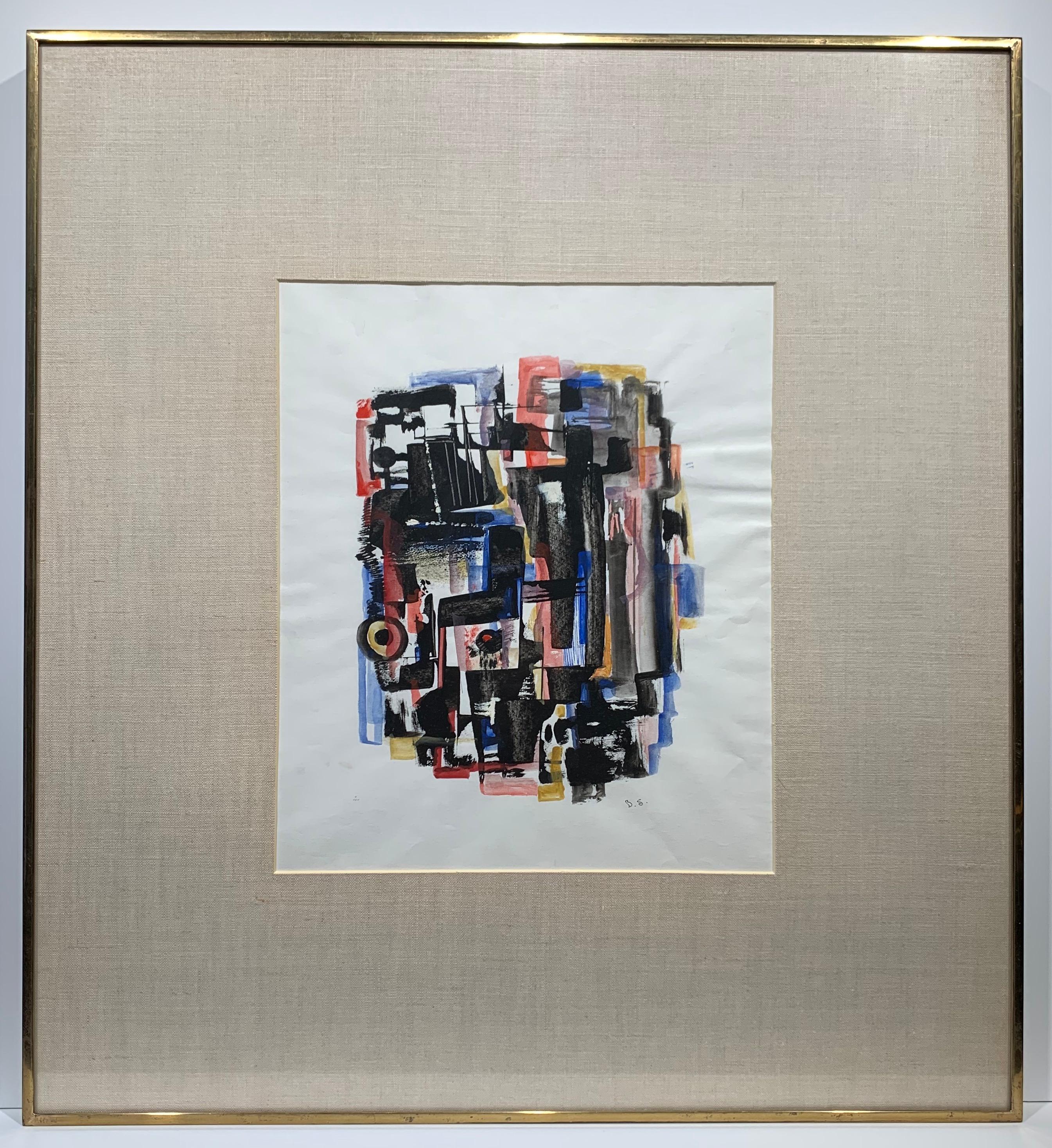 Bernard Segal Abstract Painting - Cubist abstract composition