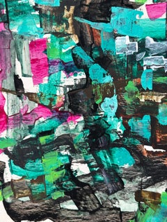 Pintura cubista expresionista abstracta de mediados de siglo