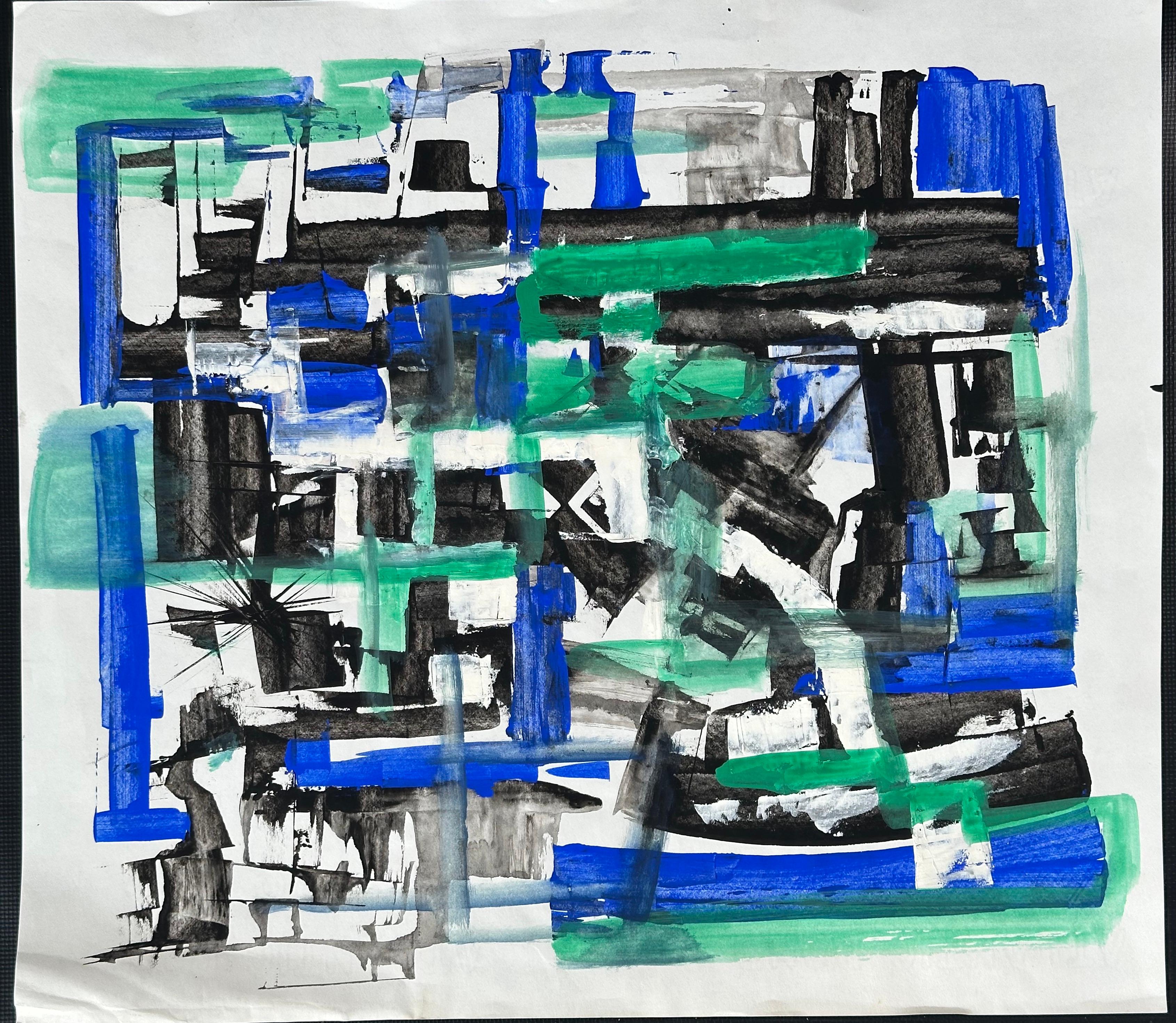 Cubist mid-century abstract expressionist painting
