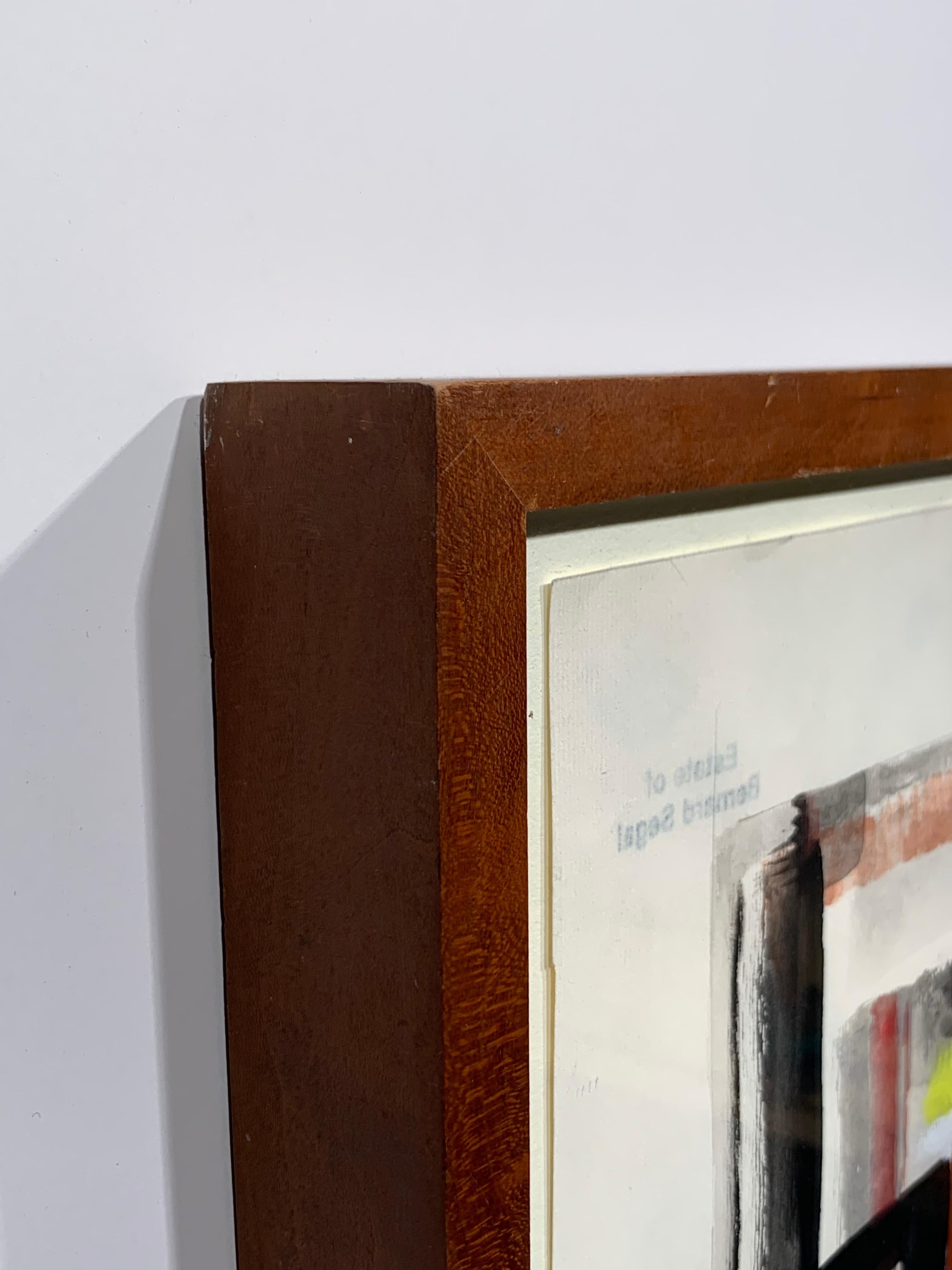Bernard Segal (1907-1986). Ritratto cubista, 1960 circa. Guazzo e acquerello su carta, il foglio misura 10 x 13,5 pollici; 12,25 x 15,25 pollici incorniciato. Senza segno. Timbro della proprietà sul verso che traspare dalla pagina, in alto a