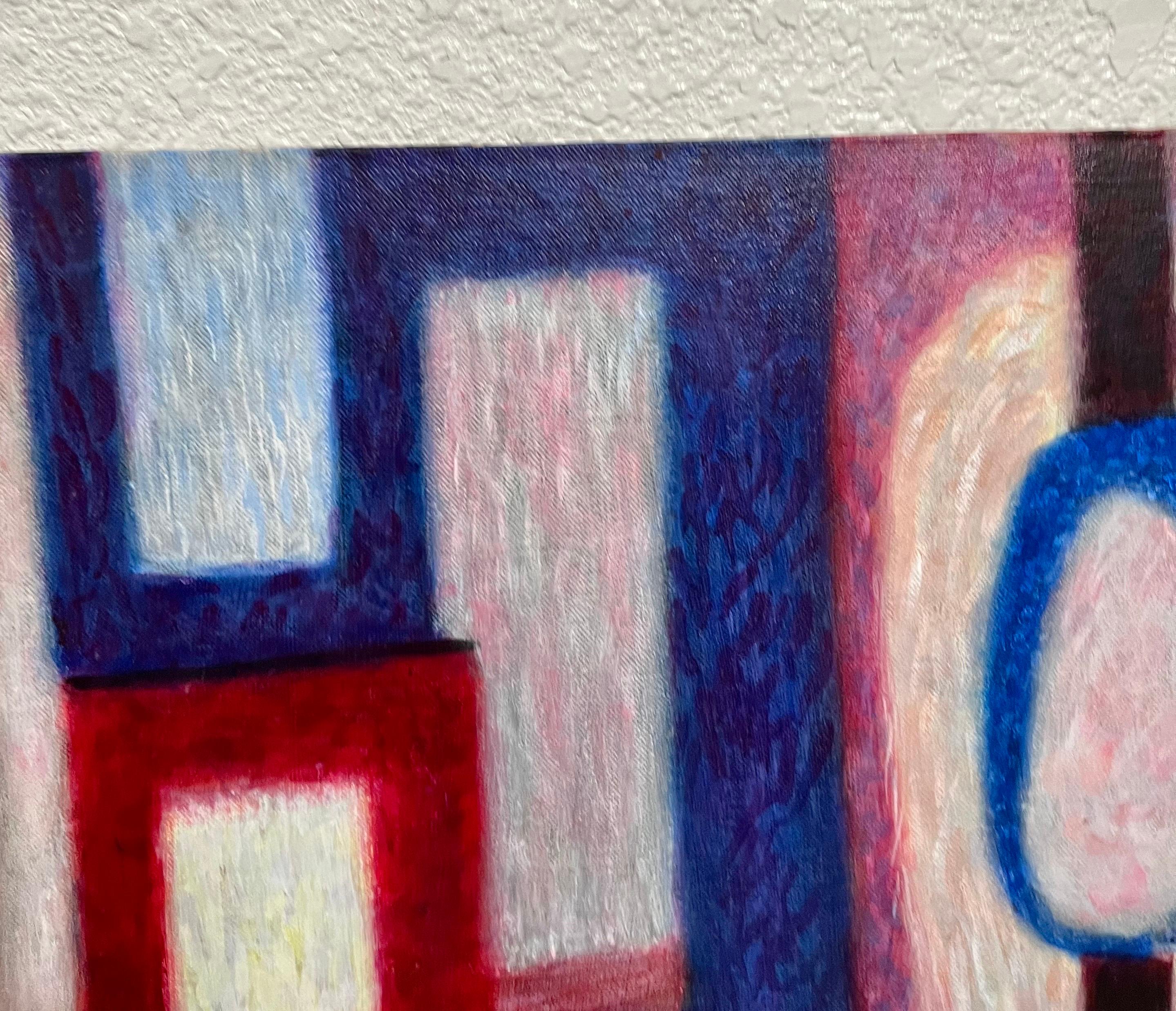 Mod Abstrakt Expressionist Ölgemälde Bernard Segal New Hope PA Modernist Art im Angebot 9