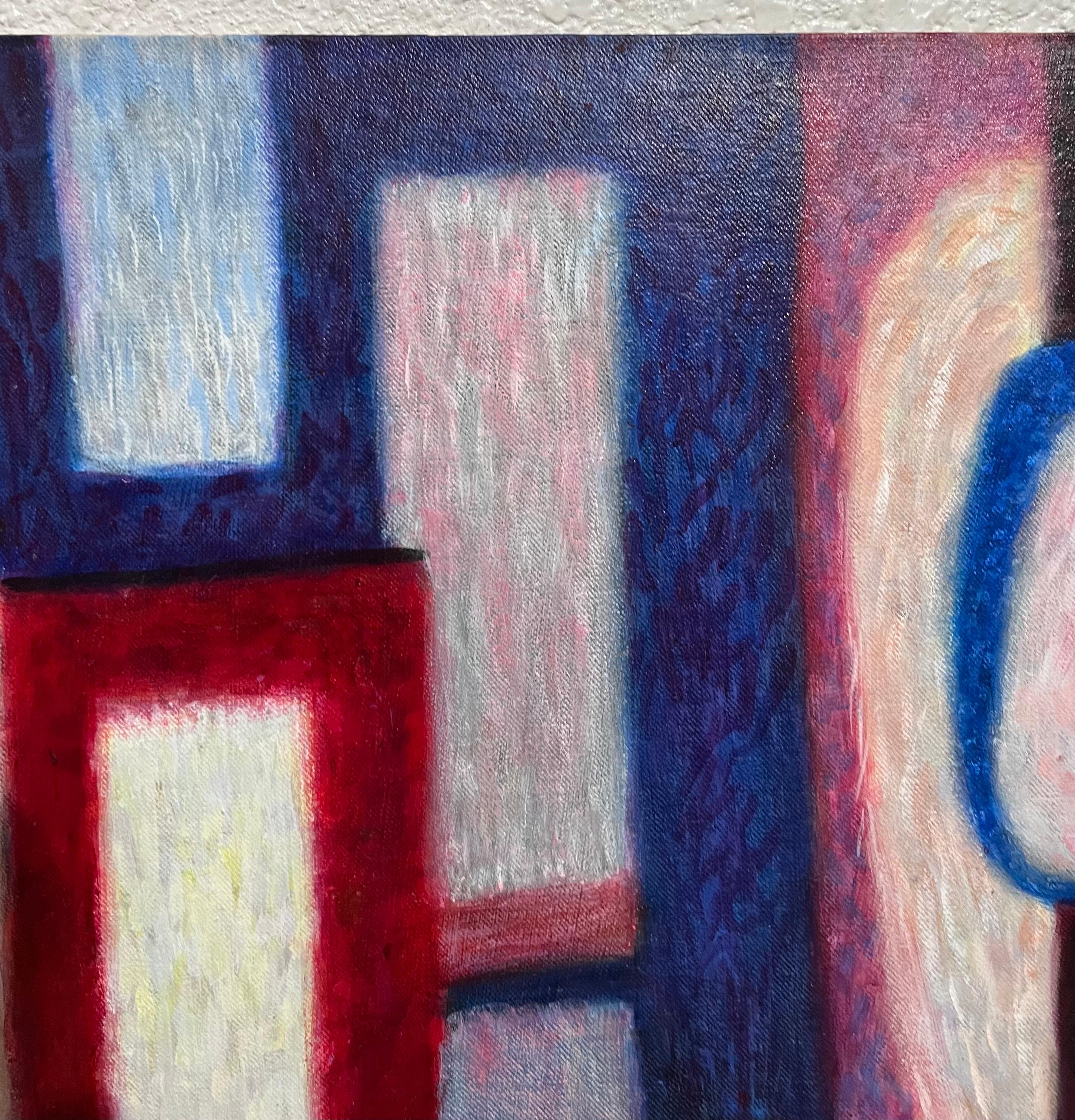 Mod Abstrakt Expressionist Ölgemälde Bernard Segal New Hope PA Modernist Art im Angebot 10