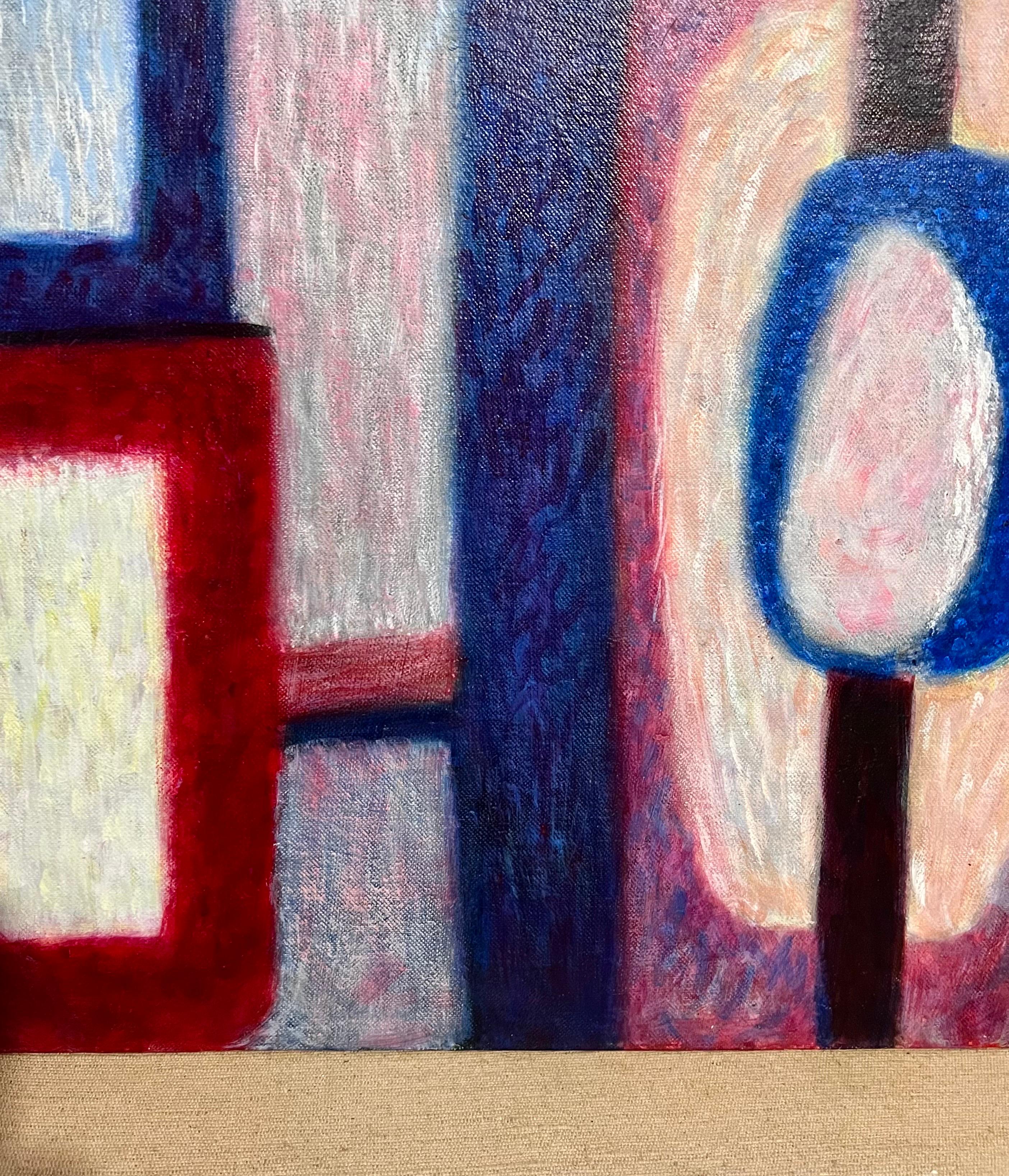 Mod Abstrakt Expressionist Ölgemälde Bernard Segal New Hope PA Modernist Art im Angebot 13