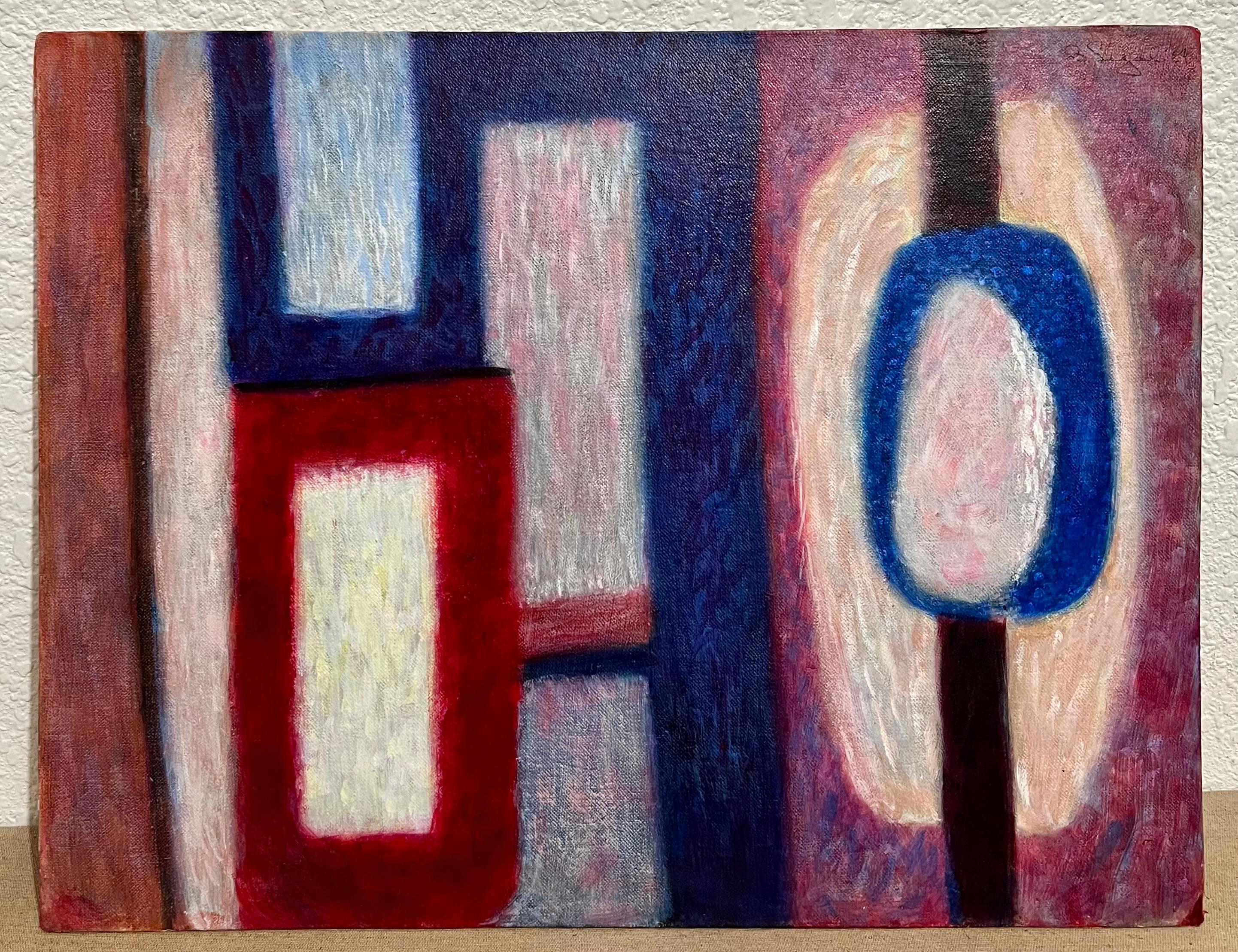 Mod Abstrakt Expressionist Ölgemälde Bernard Segal New Hope PA Modernist Art im Angebot 1