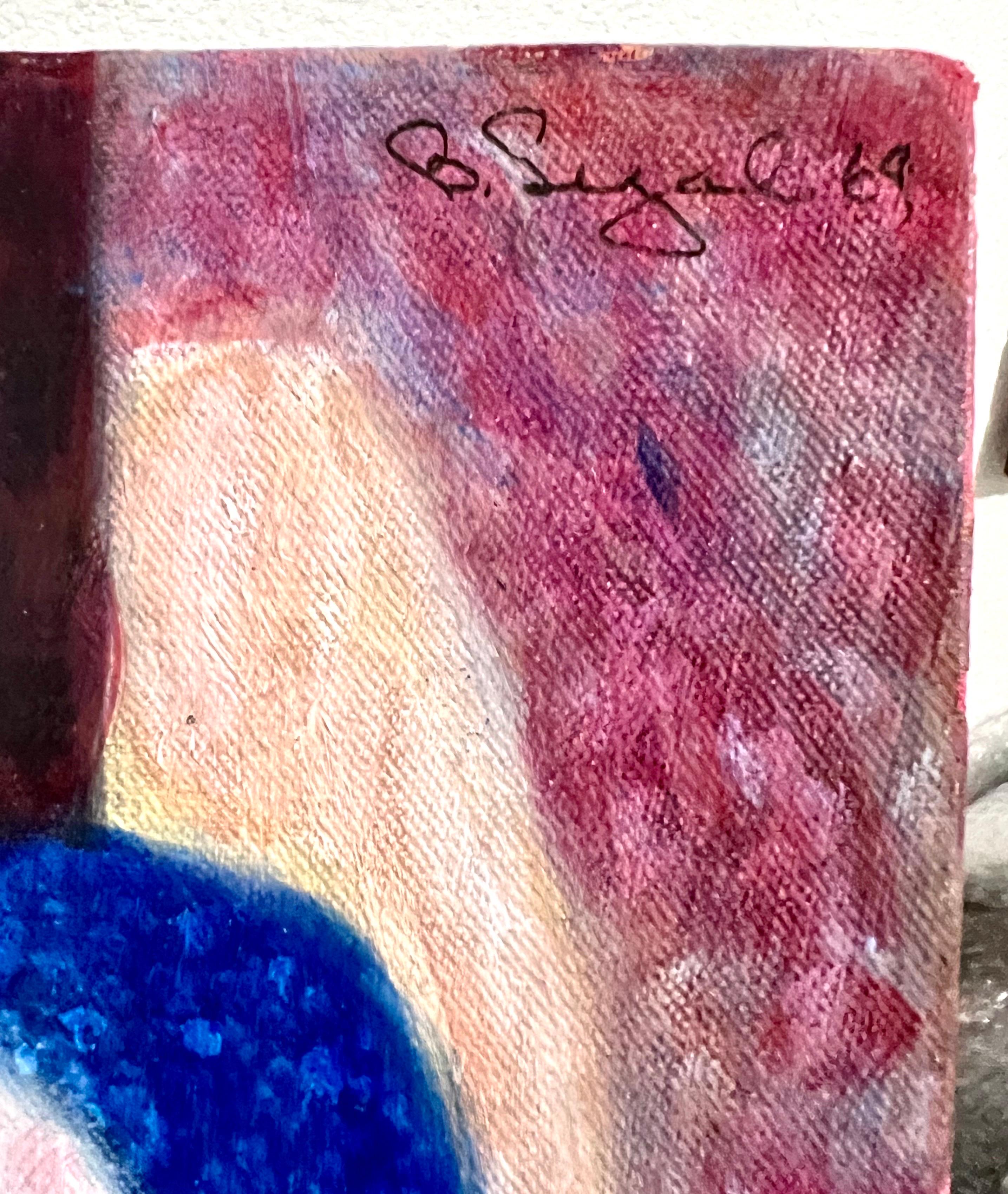 Mod Abstrakt Expressionist Ölgemälde Bernard Segal New Hope PA Modernist Art im Angebot 2