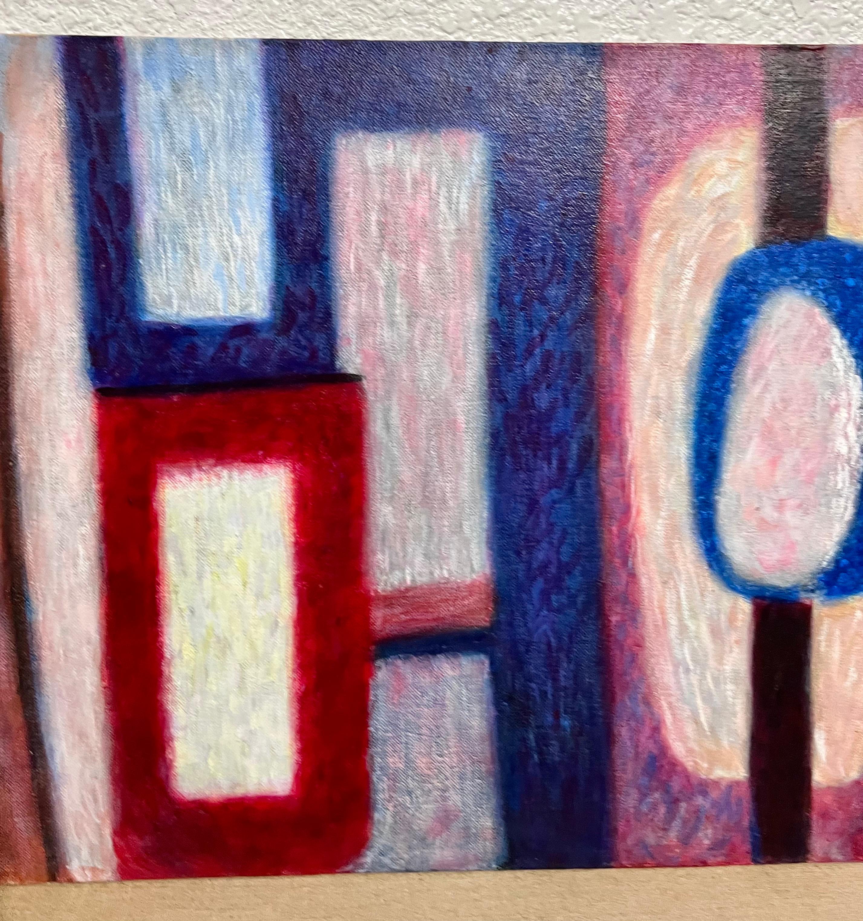 Mod Abstrakt Expressionist Ölgemälde Bernard Segal New Hope PA Modernist Art im Angebot 5