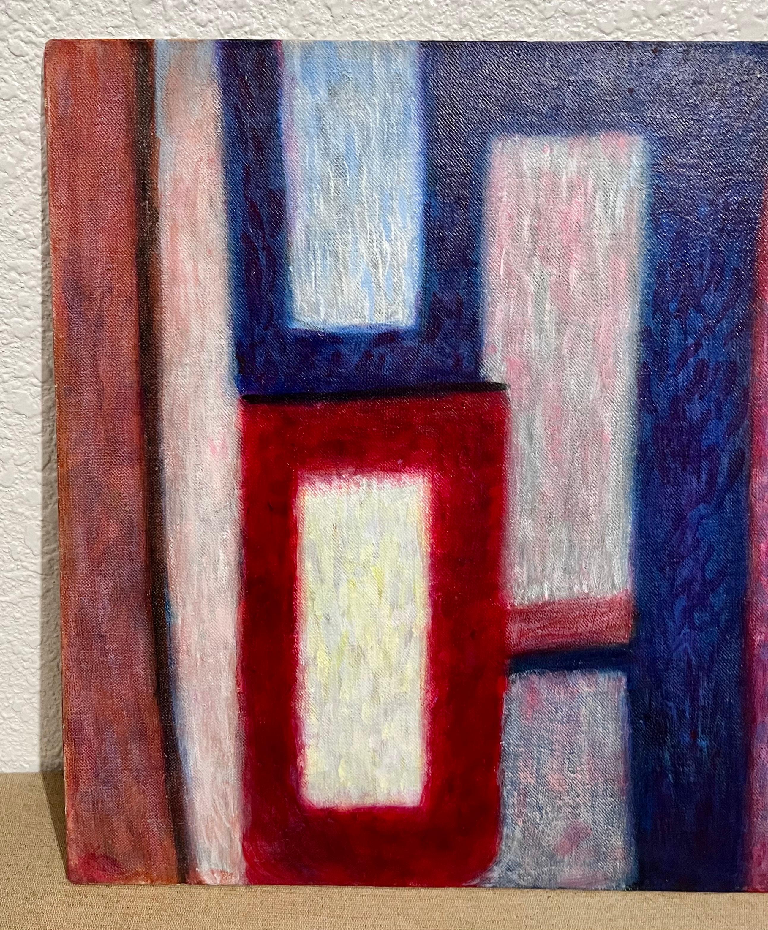Mod Abstrakt Expressionist Ölgemälde Bernard Segal New Hope PA Modernist Art im Angebot 6