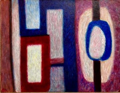 Mod Abstract Expressionist Oil Painting Bernard Segal New Hope PA Modernist Art