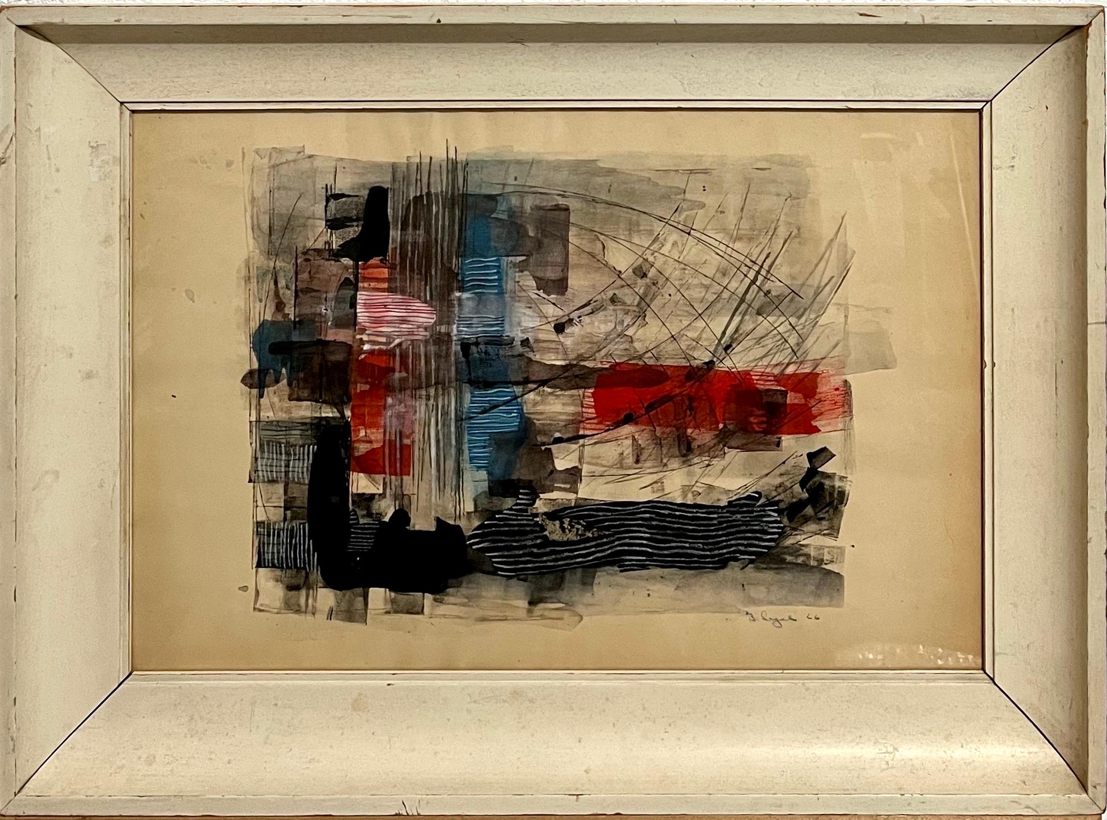 Mod. Abstrakter Expressionismus mit C-Gemälde Bernard Segal New Hope PA Modernistische Kunst im Angebot 1