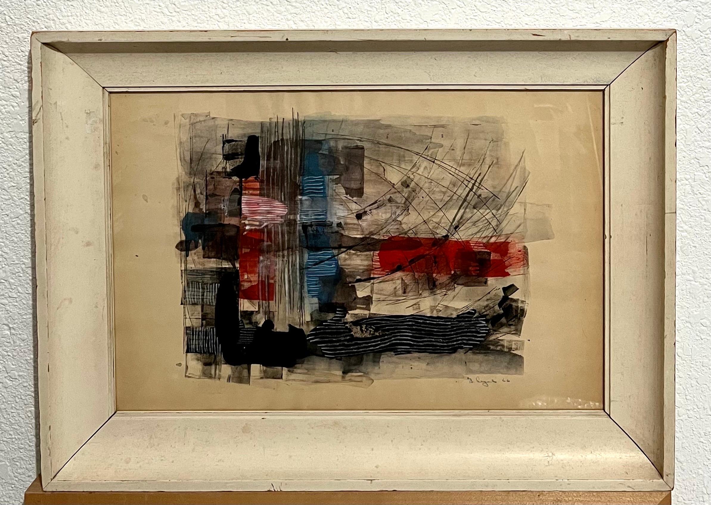 Mod. Abstrakter Expressionismus mit C-Gemälde Bernard Segal New Hope PA Modernistische Kunst im Angebot 7