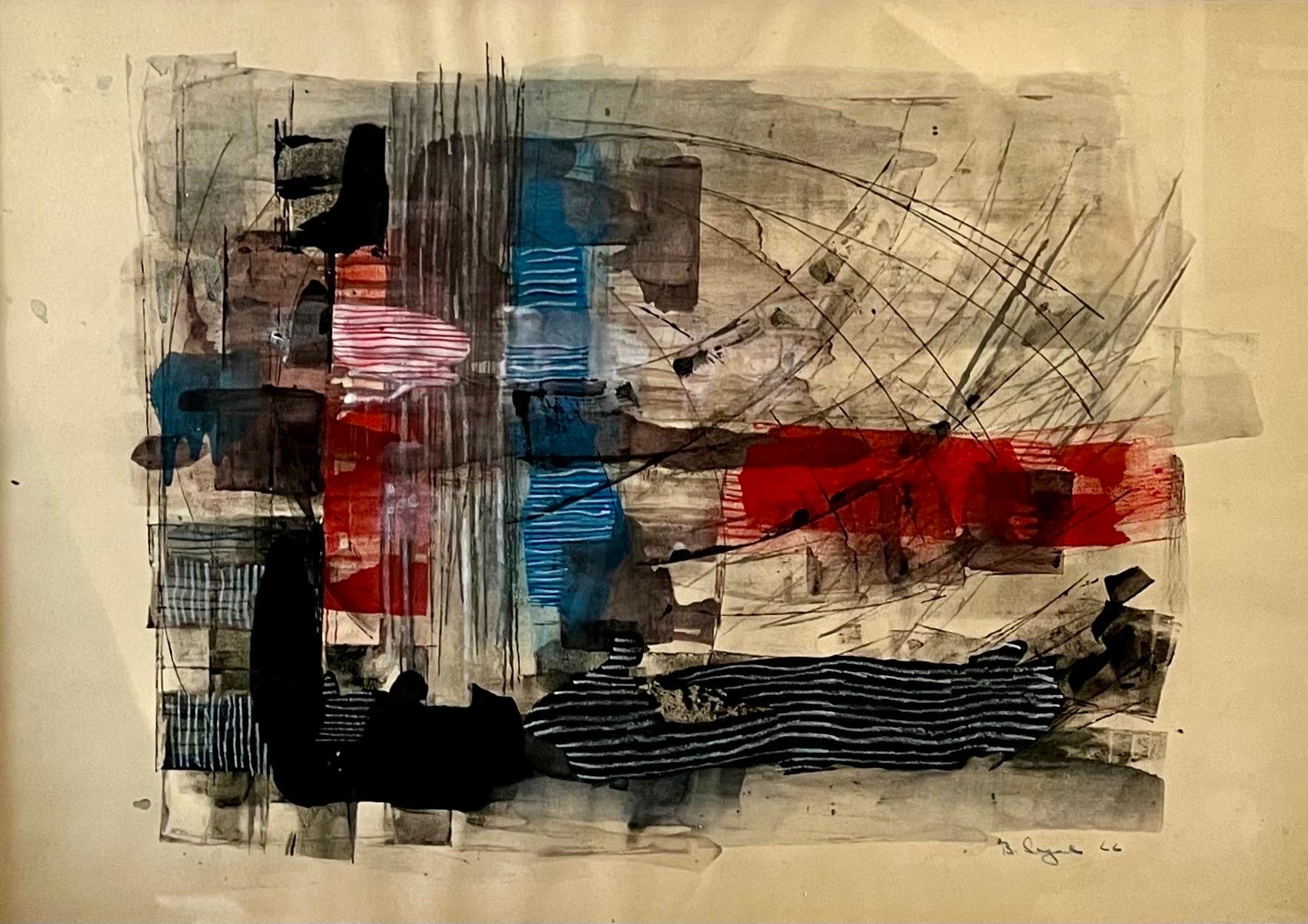 Mod. Abstrakter Expressionismus mit C-Gemälde Bernard Segal New Hope PA Modernistische Kunst